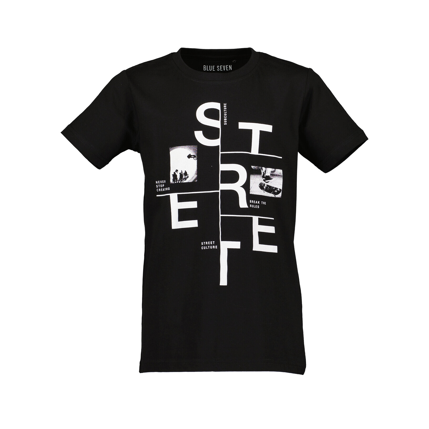 Blue Seven Тишърт 602777 X Черен Regular Fit - Pepit.bg