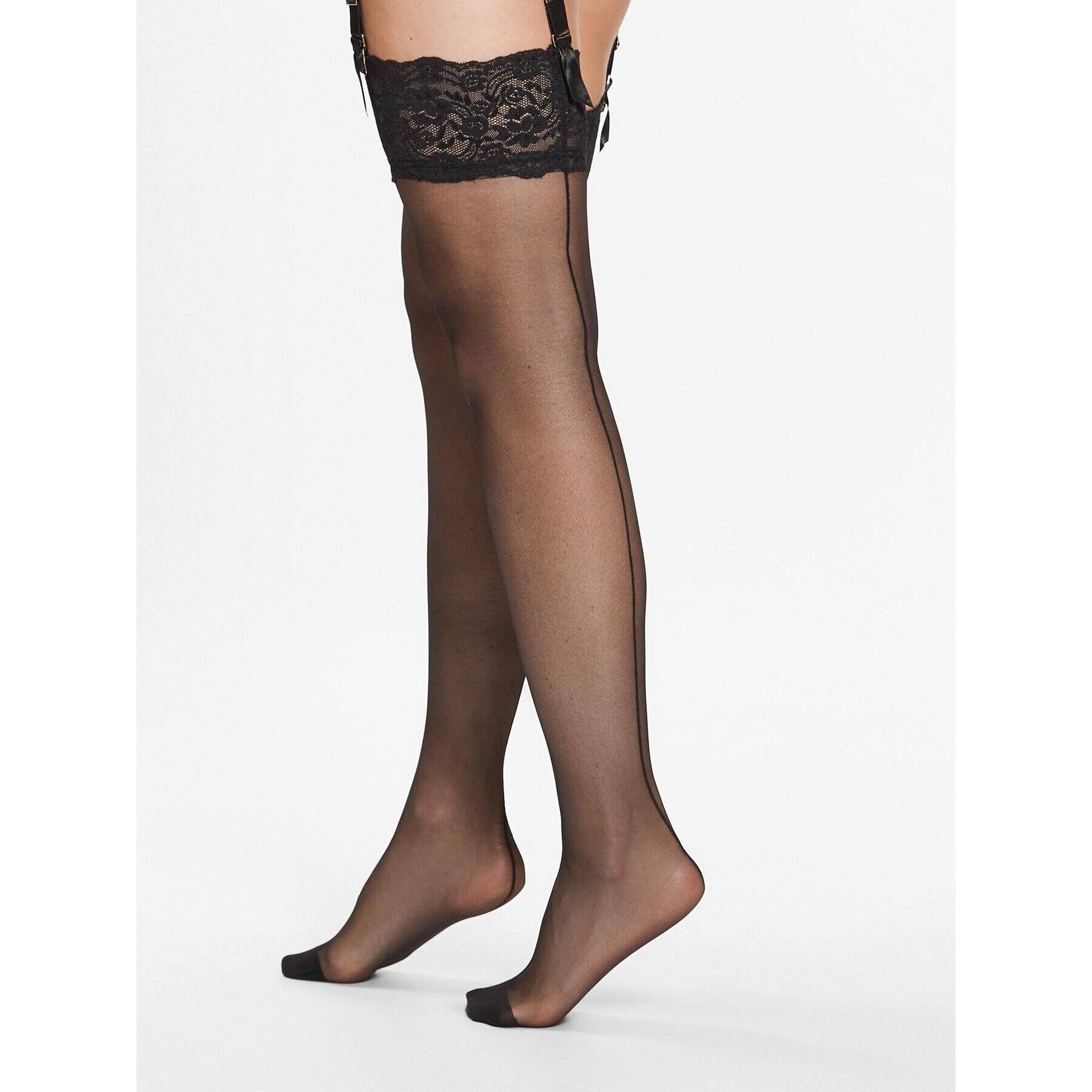 Bluebella Дамски силиконови чорапи Hold Ups 41458-BK Черен - Pepit.bg