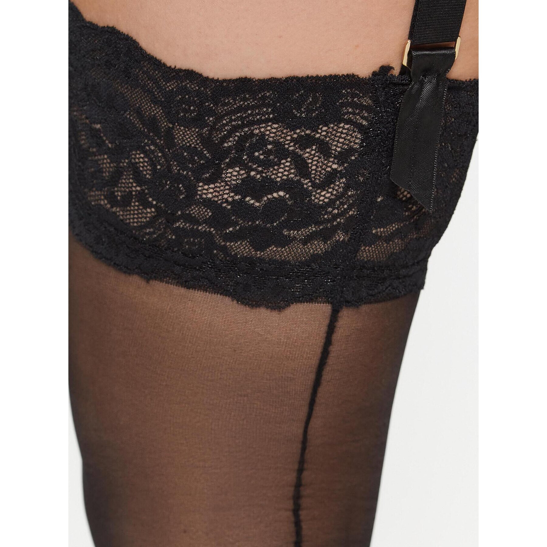 Bluebella Дамски силиконови чорапи Hold Ups 41458-BK Черен - Pepit.bg