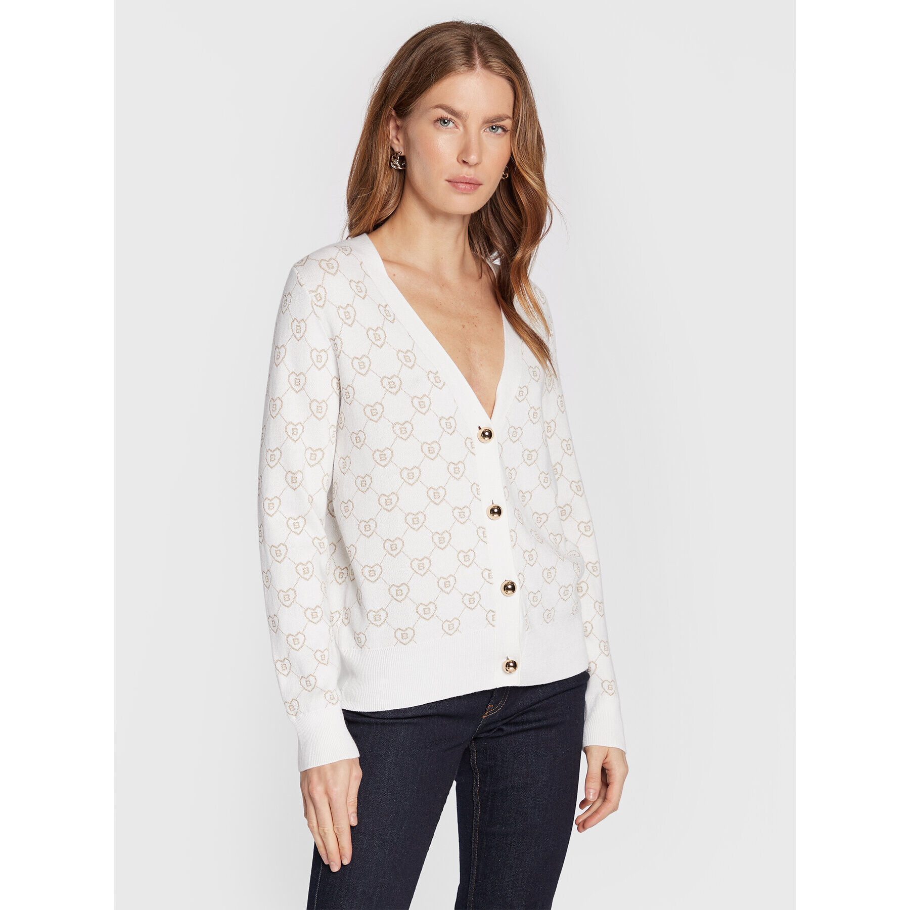 Blugirl Blumarine Кардиган RF2112-MA21N Бежов Regular Fit - Pepit.bg
