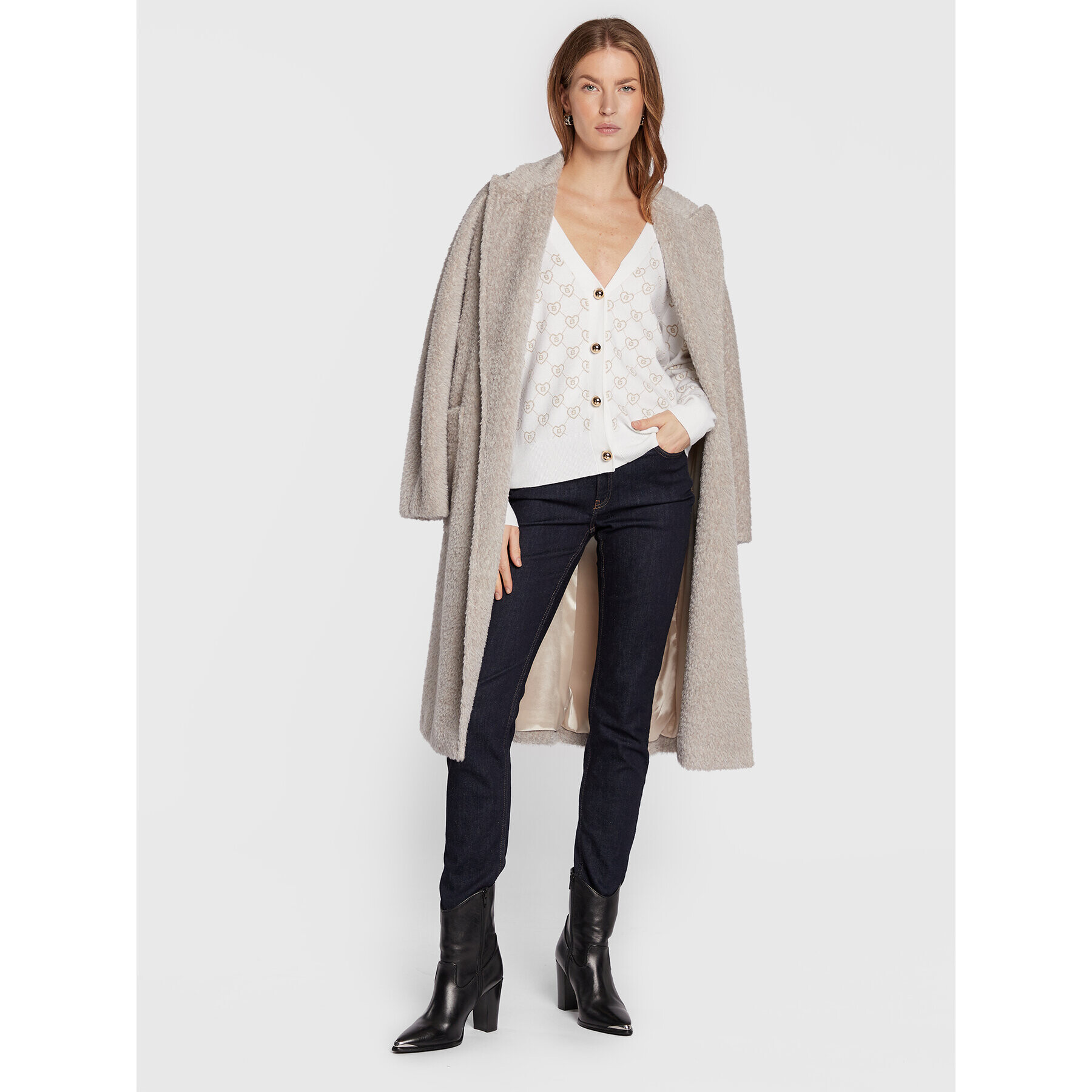 Blugirl Blumarine Кардиган RF2112-MA21N Бежов Regular Fit - Pepit.bg