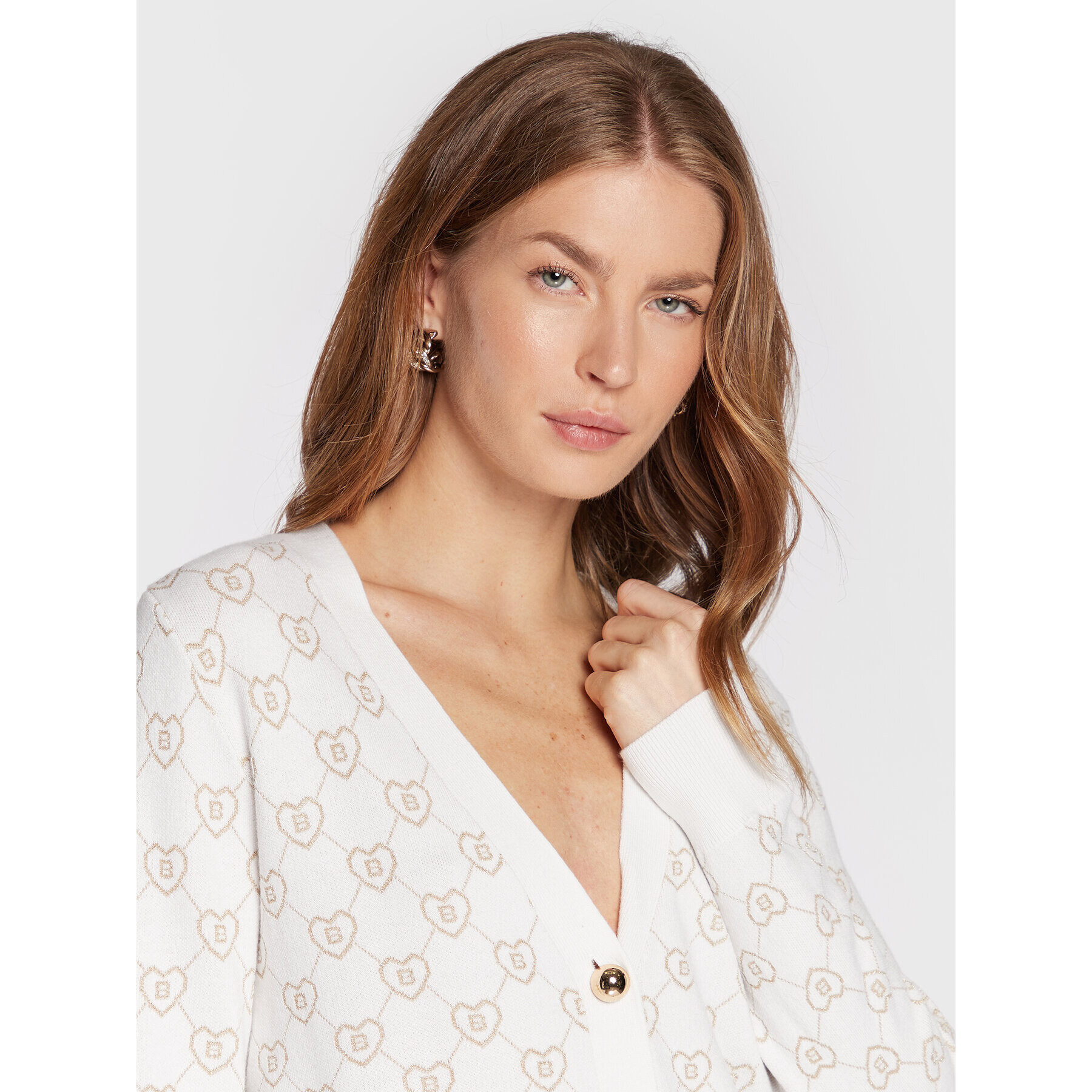 Blugirl Blumarine Кардиган RF2112-MA21N Бежов Regular Fit - Pepit.bg
