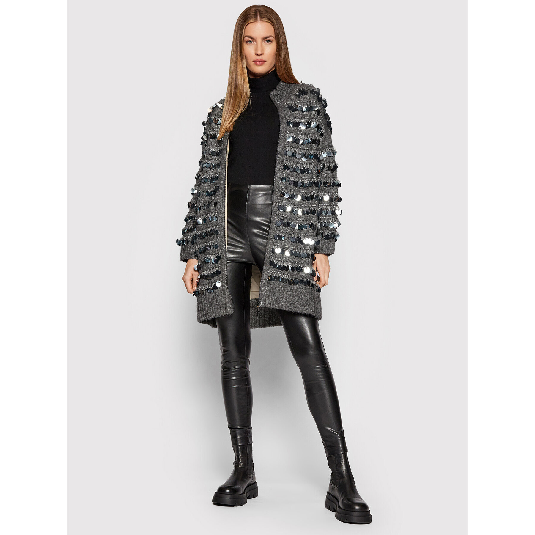 Blugirl Blumarine Кардиган RH1046-MA30H Сив Regular Fit - Pepit.bg