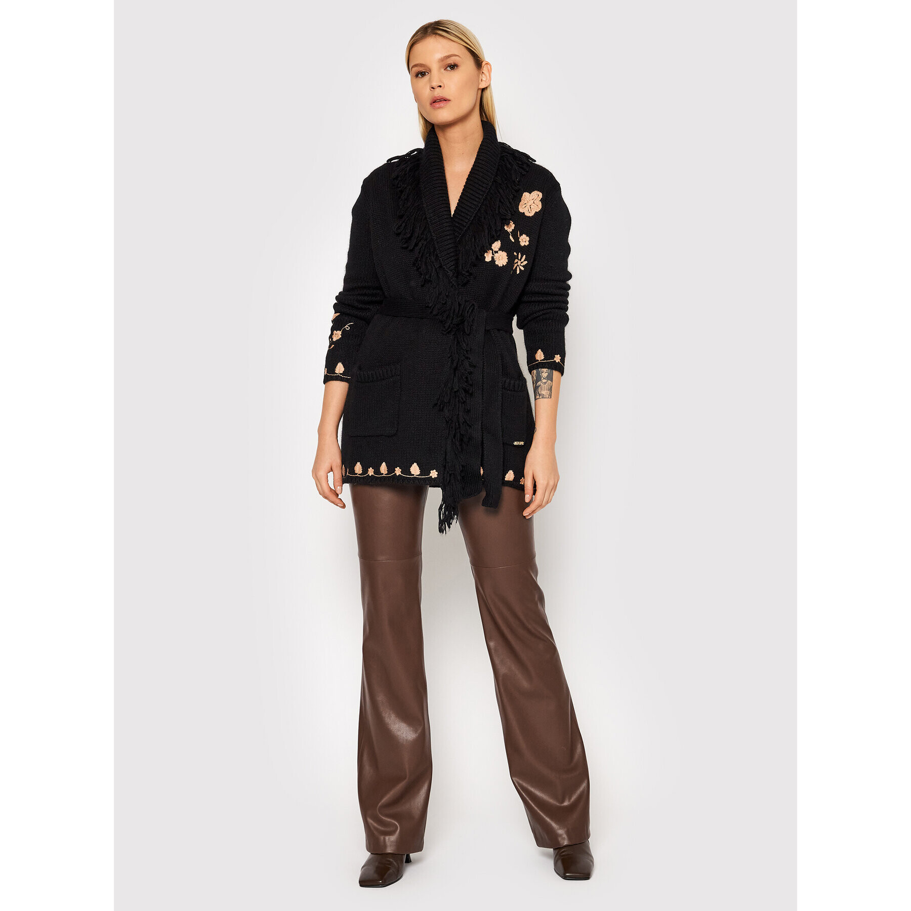 Blugirl Blumarine Кардиган RH1076-MA87L Черен Regular Fit - Pepit.bg