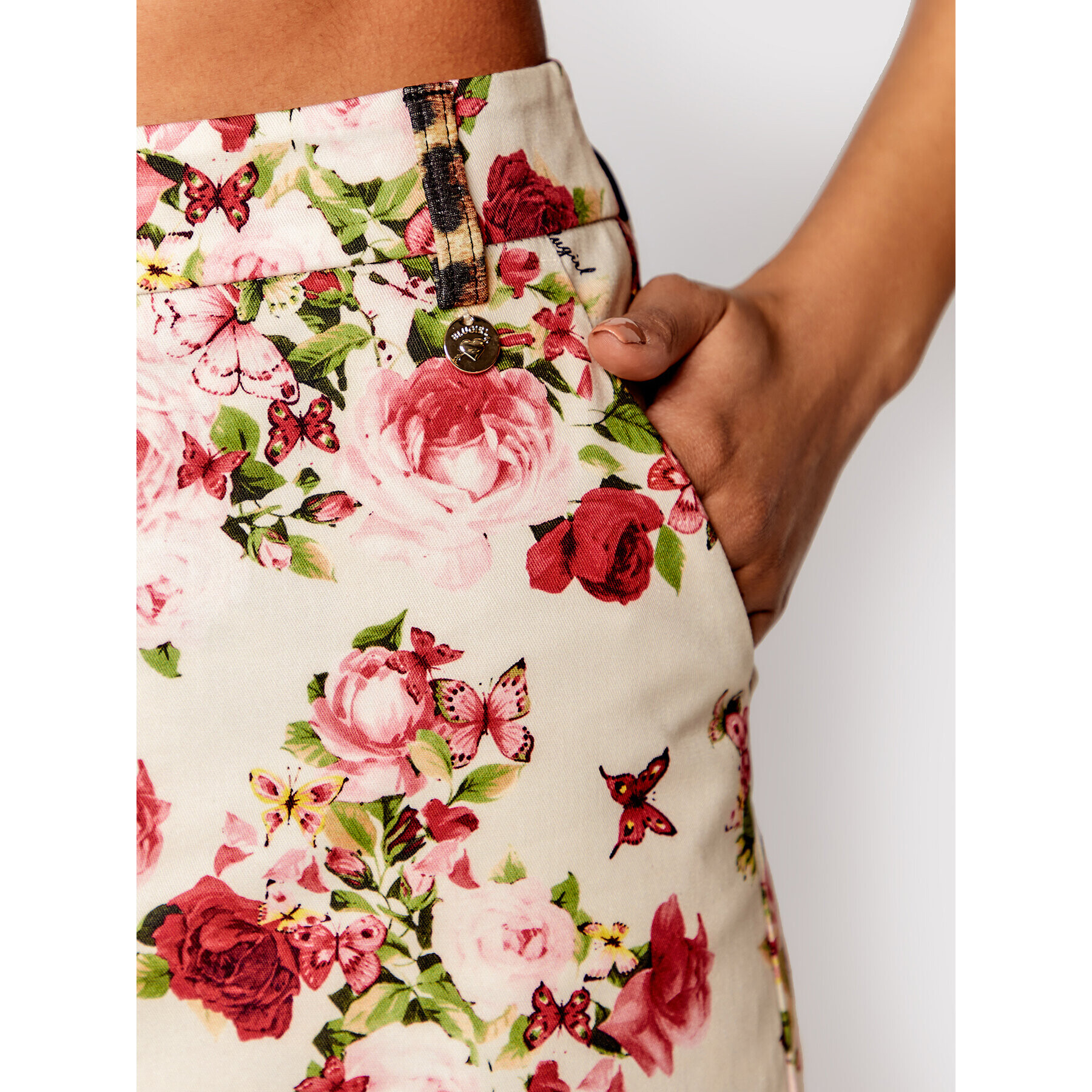 Blugirl Blumarine Мини пола RA2222-T8870 Бежов Regular Fit - Pepit.bg