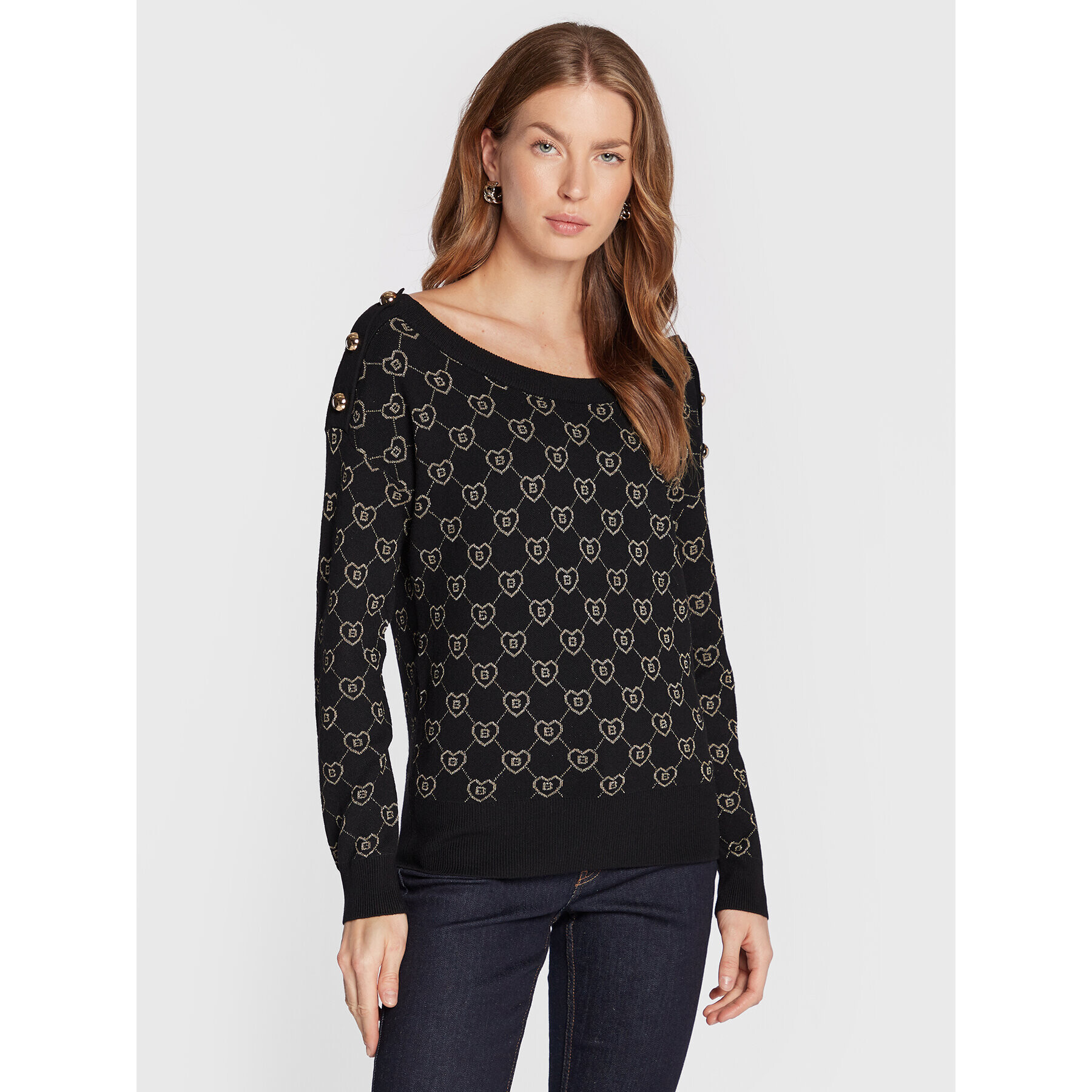 Blugirl Blumarine Пуловер RF2115-MA21N Черен Regular Fit - Pepit.bg