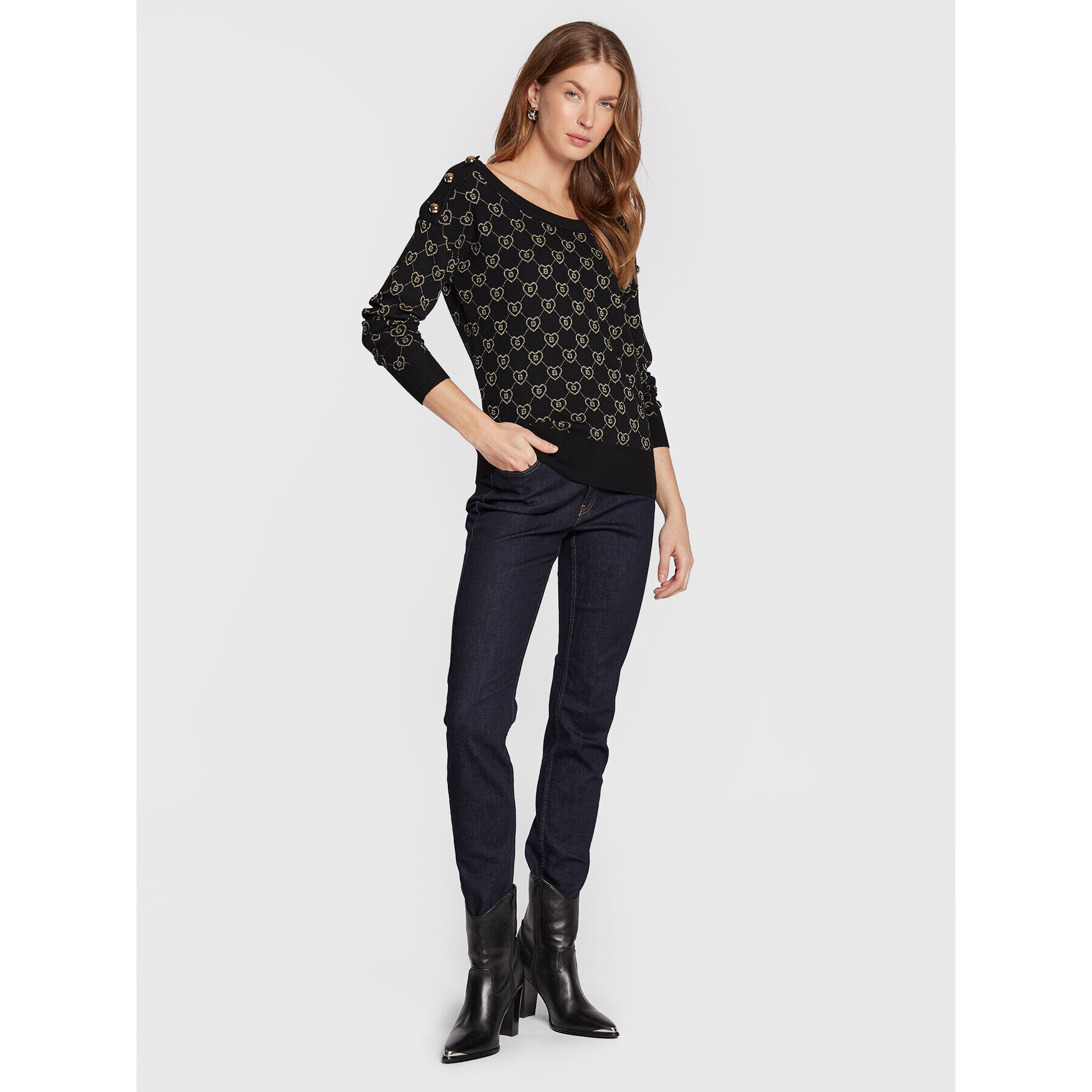 Blugirl Blumarine Пуловер RF2115-MA21N Черен Regular Fit - Pepit.bg