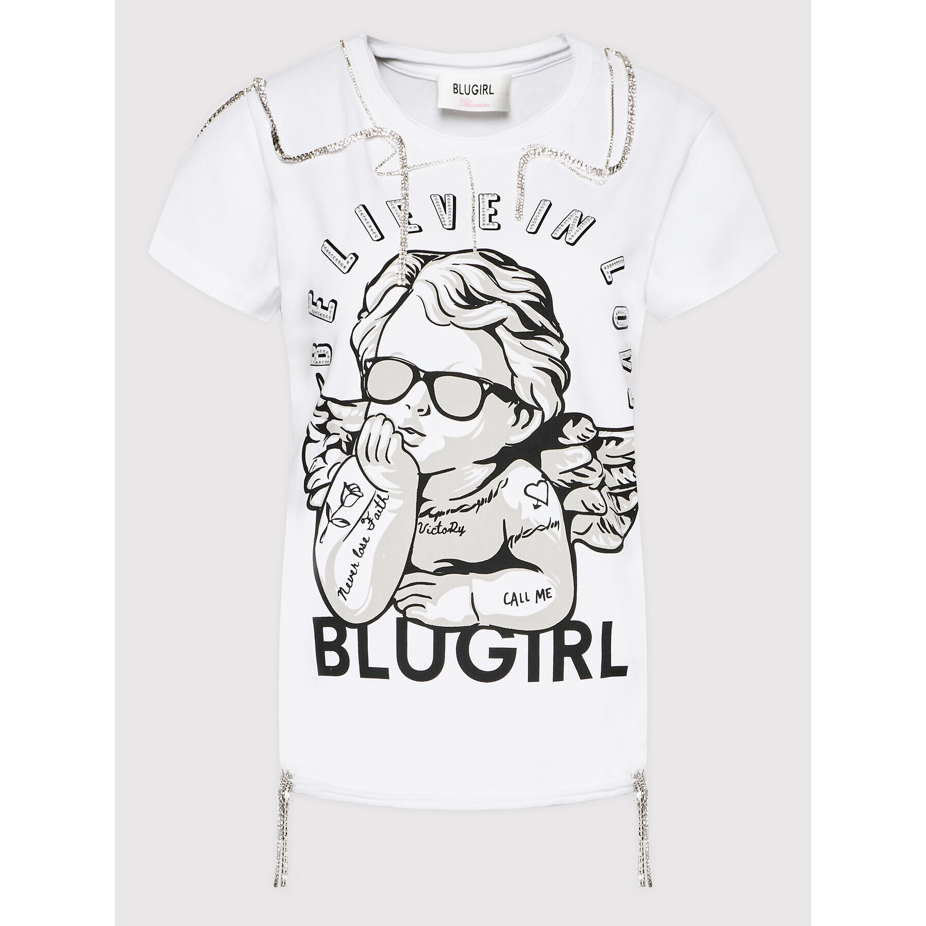 Blugirl Blumarine Тишърт RA2185-J6450 Бял Regular Fit - Pepit.bg