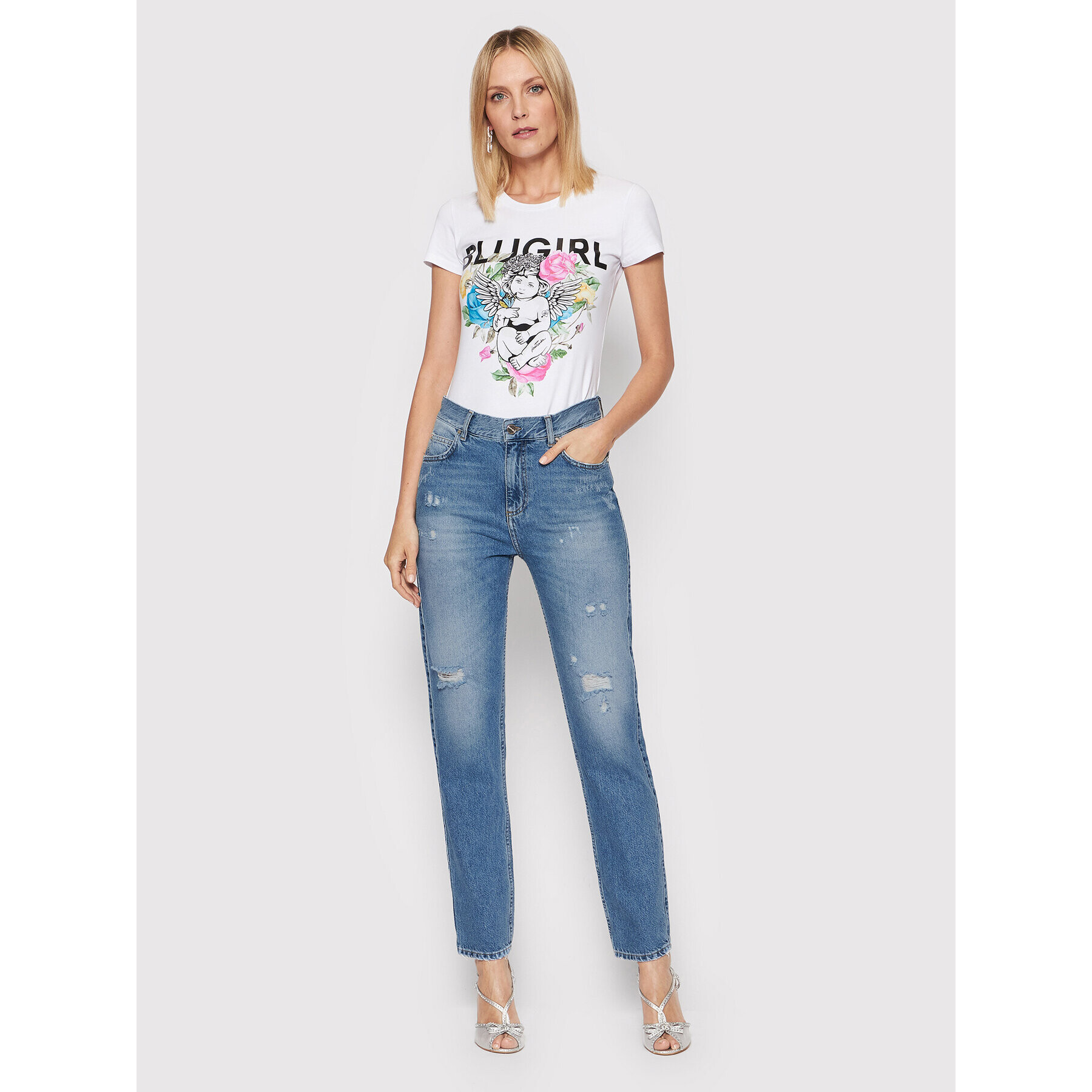 Blugirl Blumarine Тишърт RA2230-J6450 Бял Regular Fit - Pepit.bg