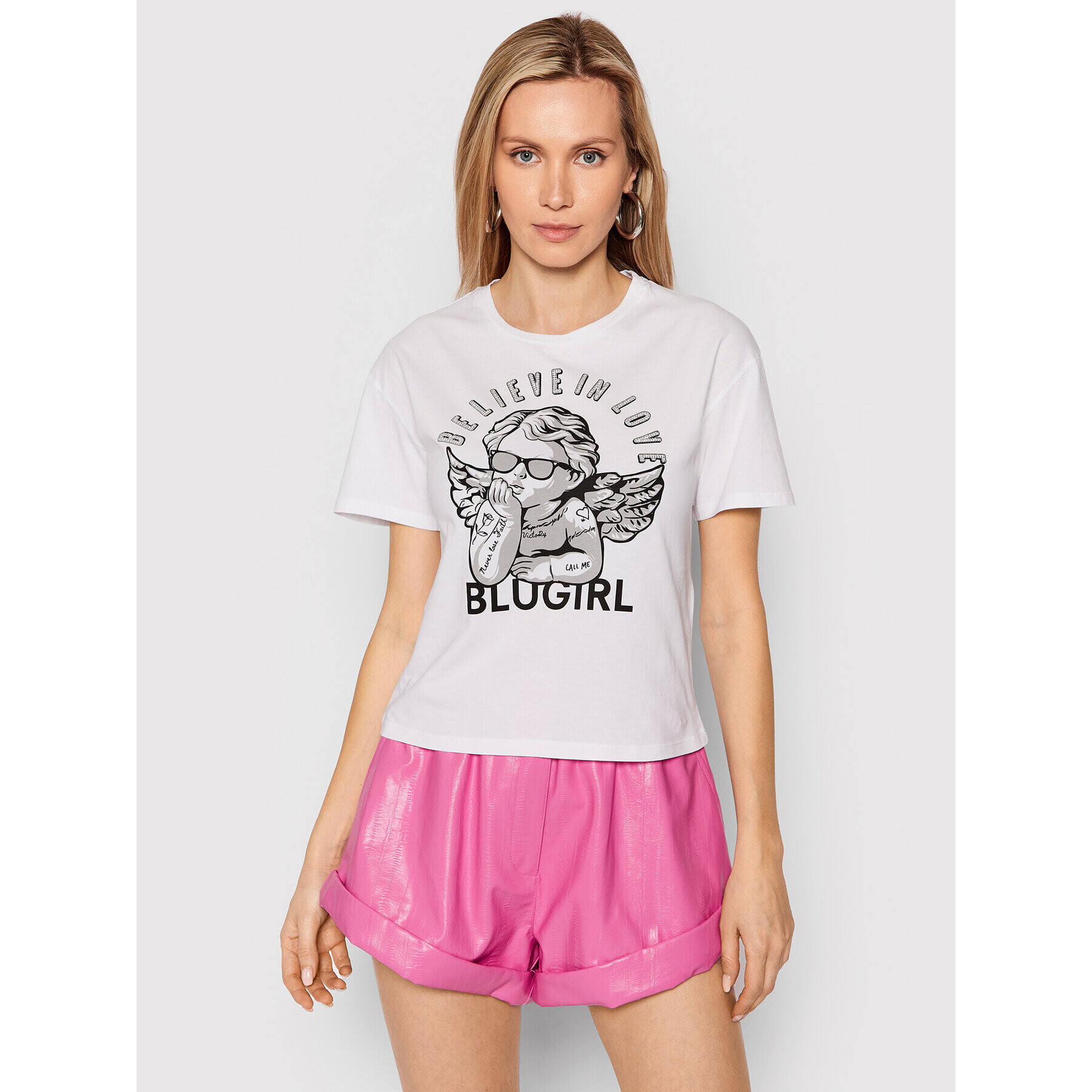 Blugirl Blumarine Тишърт RA2232 J5972 Бял Relaxed Fit - Pepit.bg