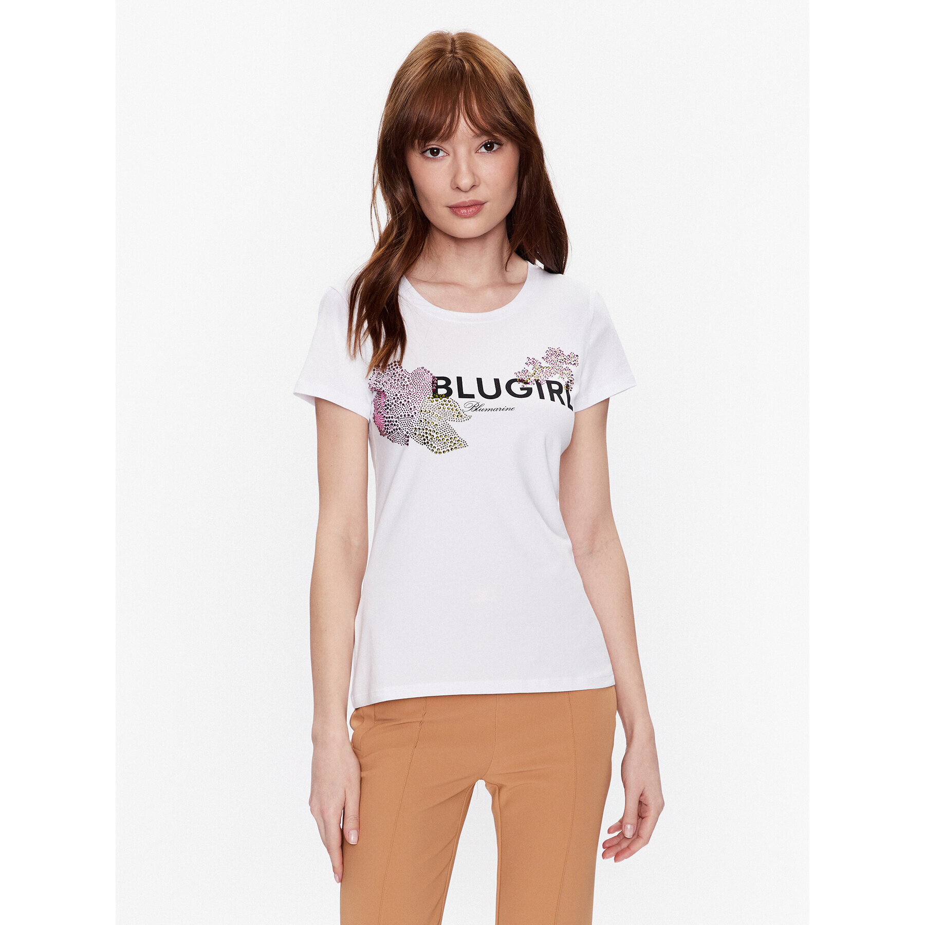 Blugirl Blumarine Тишърт RA3157-J5003 Бял Regular Fit - Pepit.bg