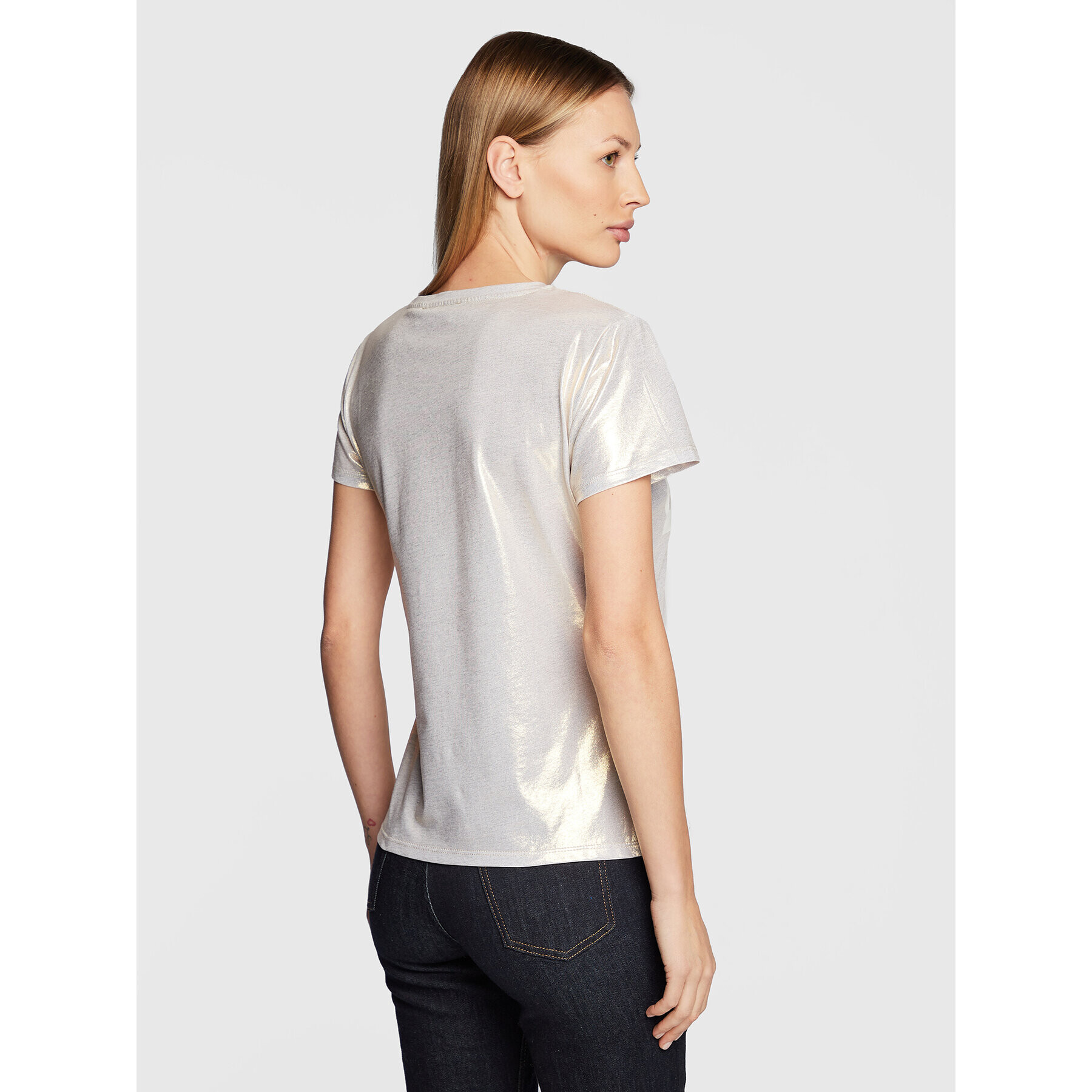 Blugirl Blumarine Тишърт RF2213-J6559 Сребрист Regular Fit - Pepit.bg