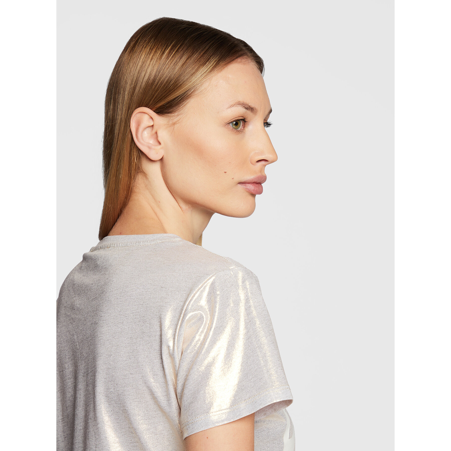 Blugirl Blumarine Тишърт RF2213-J6559 Сребрист Regular Fit - Pepit.bg