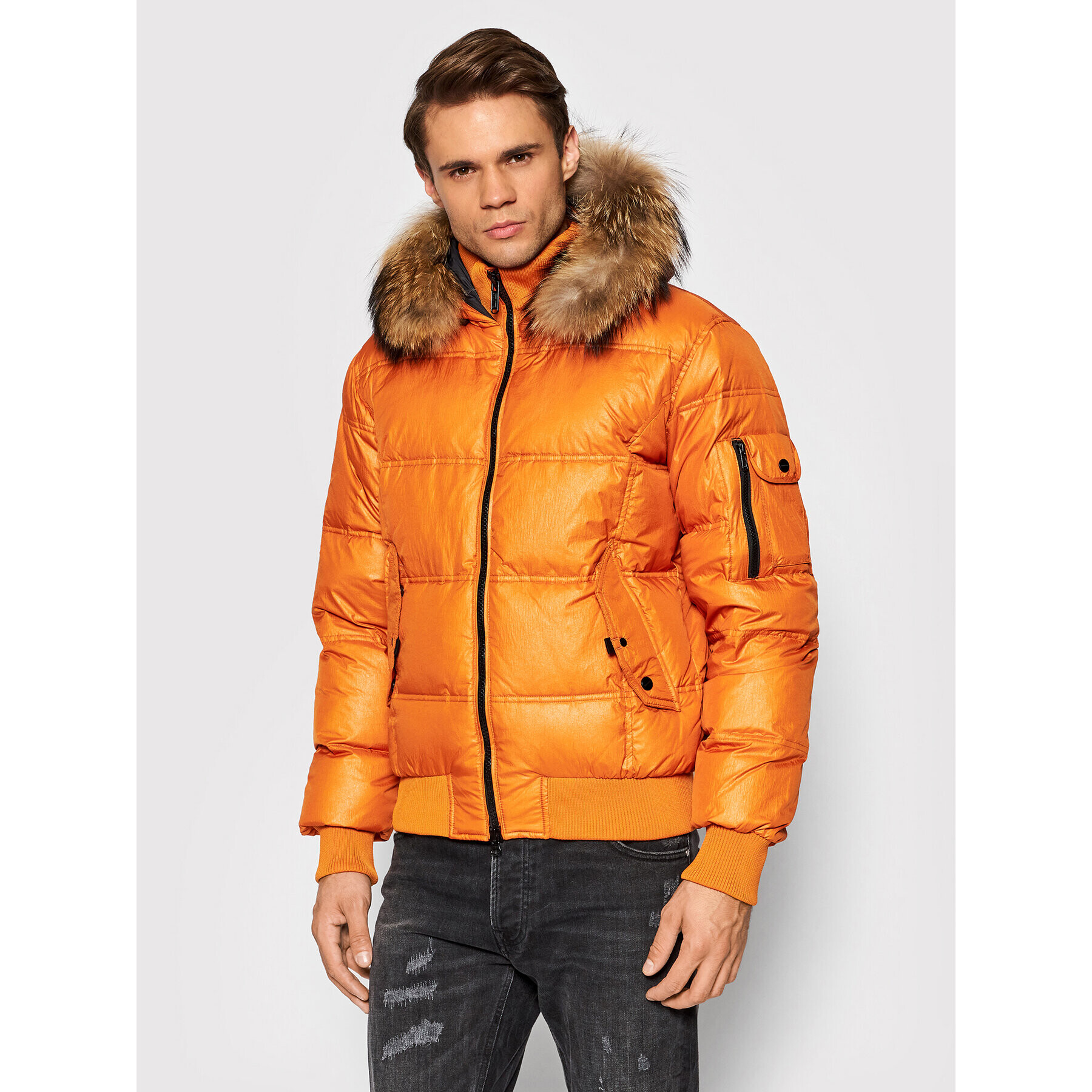 Bomboogie Пухено яке JM 603P T MTL Оранжев Regular Fit - Pepit.bg