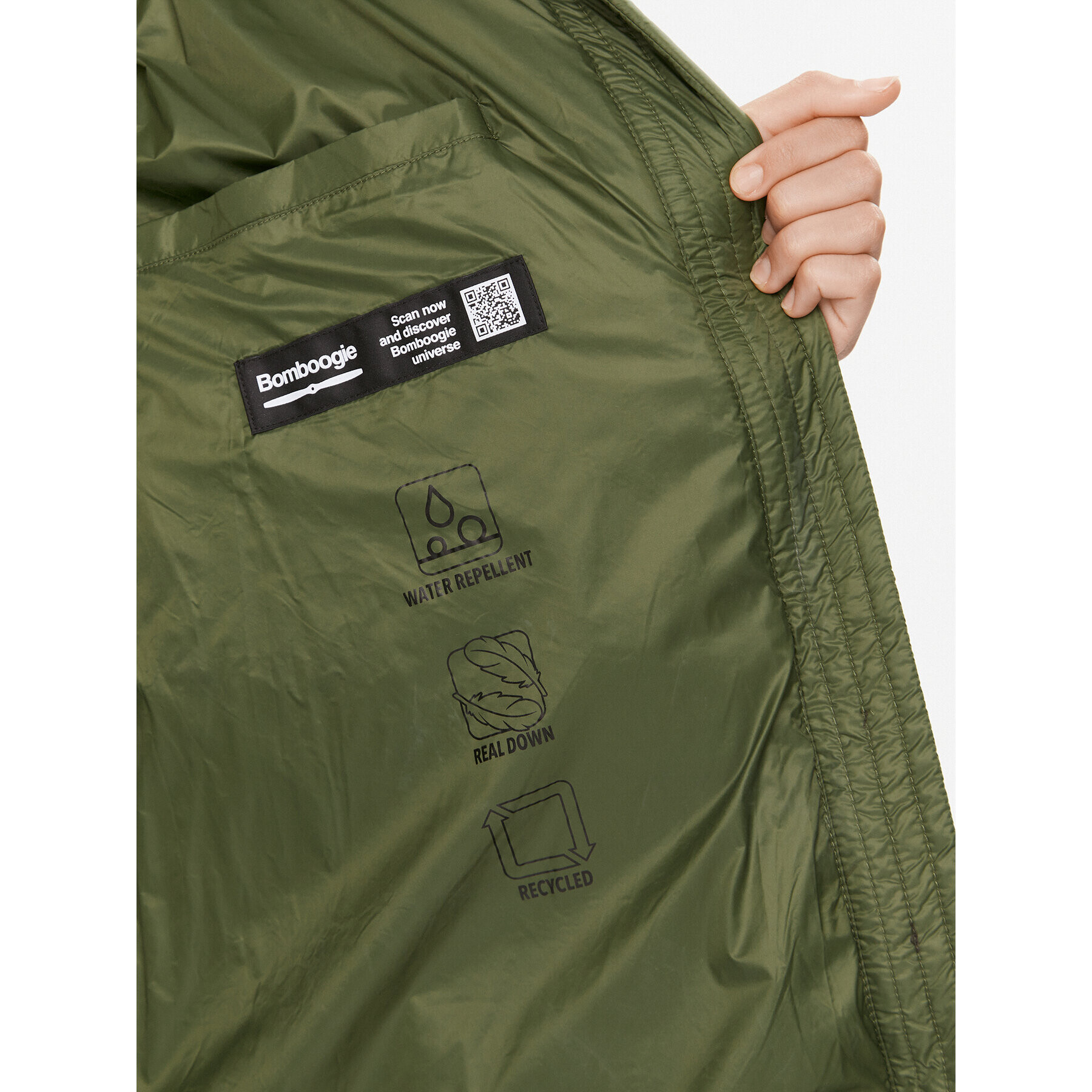 Bomboogie Пухено яке CW 6630 T MNA3 Зелен Regular Fit - Pepit.bg