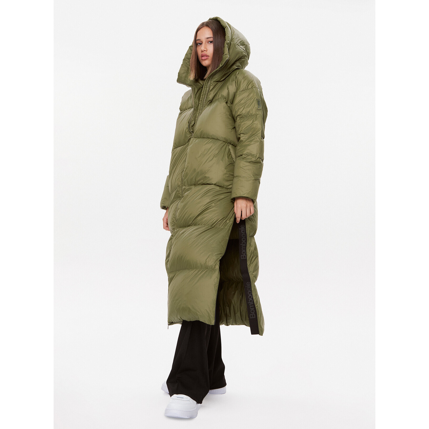 Bomboogie Пухено яке CW 8082 T MNA3 Зелен Relaxed Fit - Pepit.bg