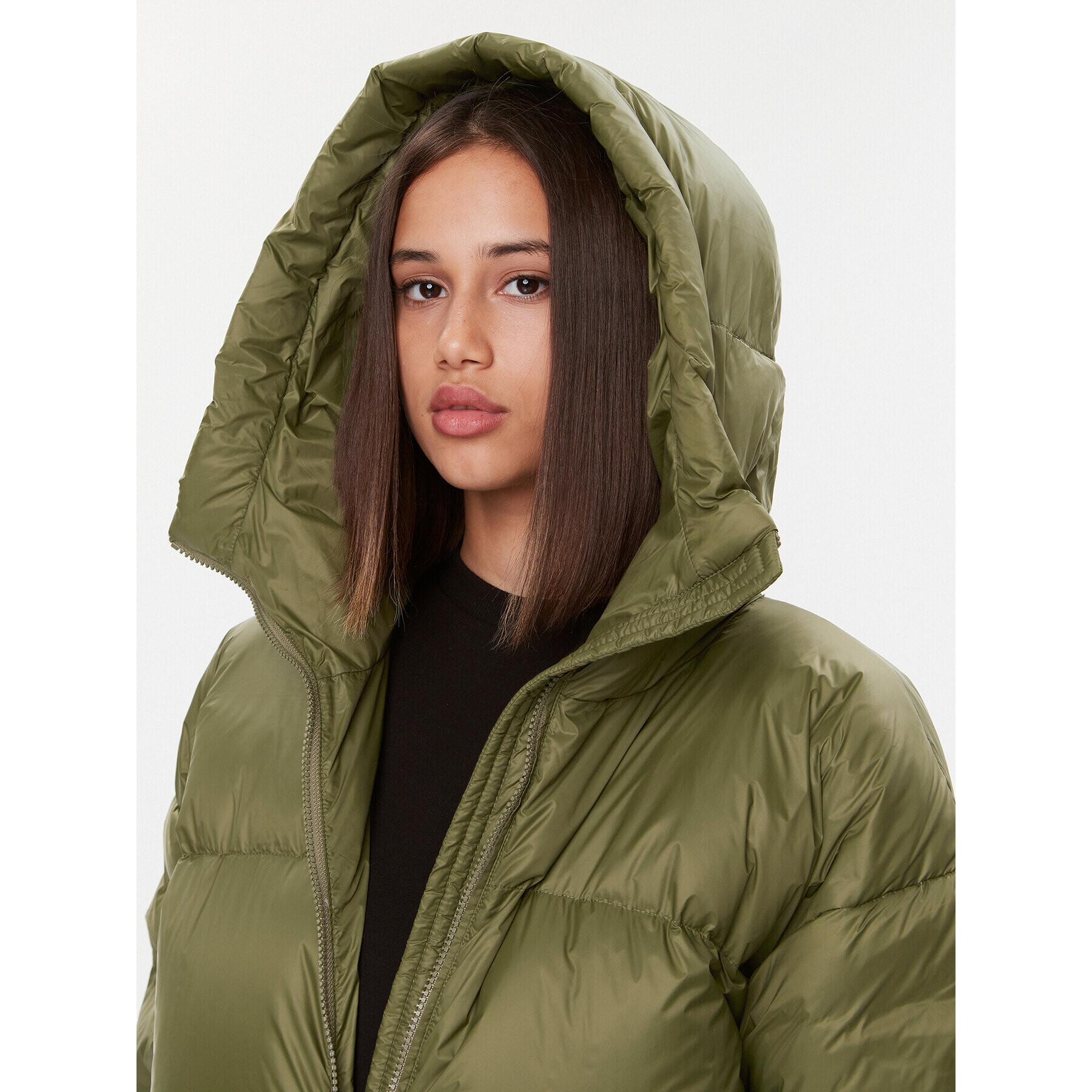 Bomboogie Пухено яке CW 8082 T MNA3 Зелен Relaxed Fit - Pepit.bg