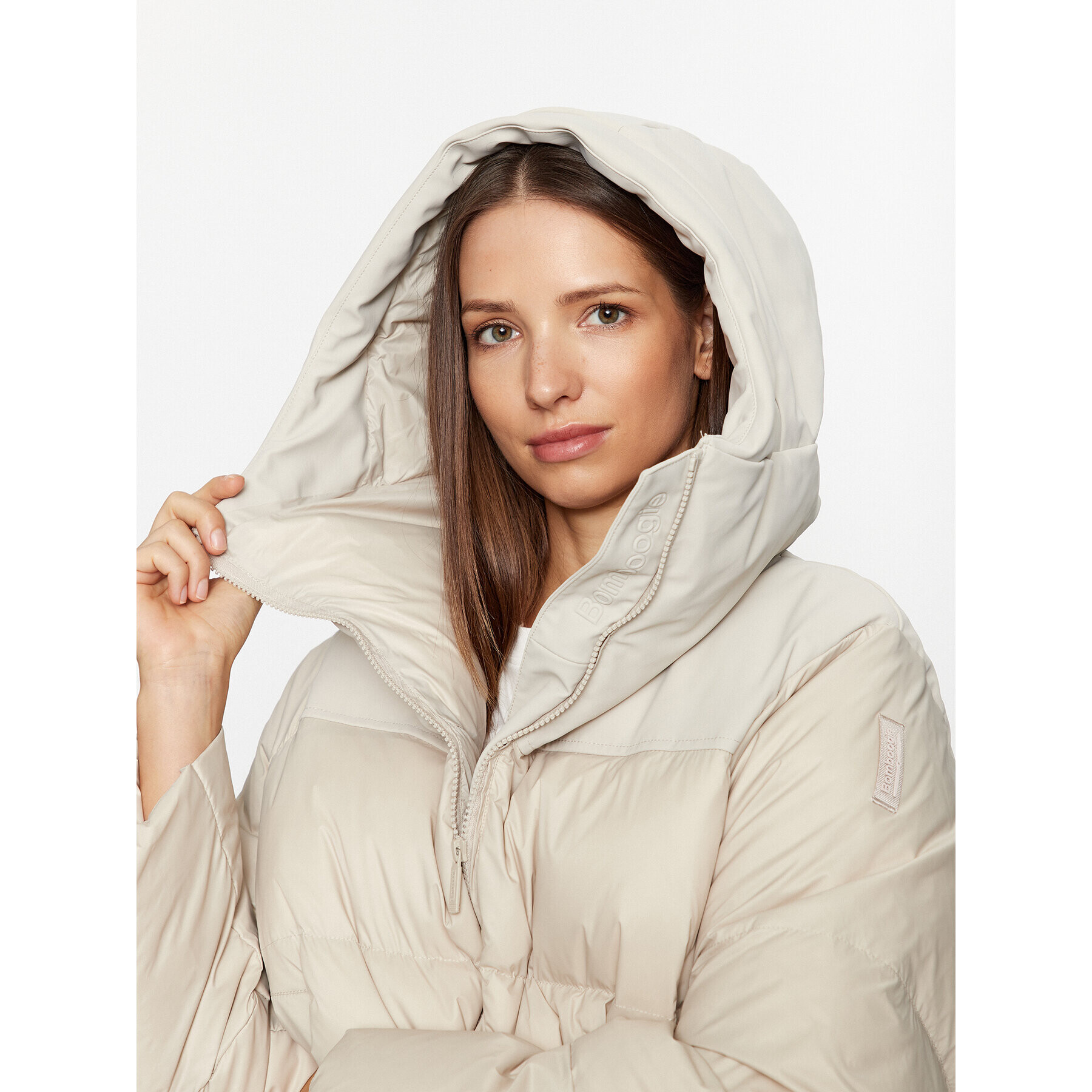 Bomboogie Пухено яке GW 7524 T NM3 Бежов Relaxed Fit - Pepit.bg