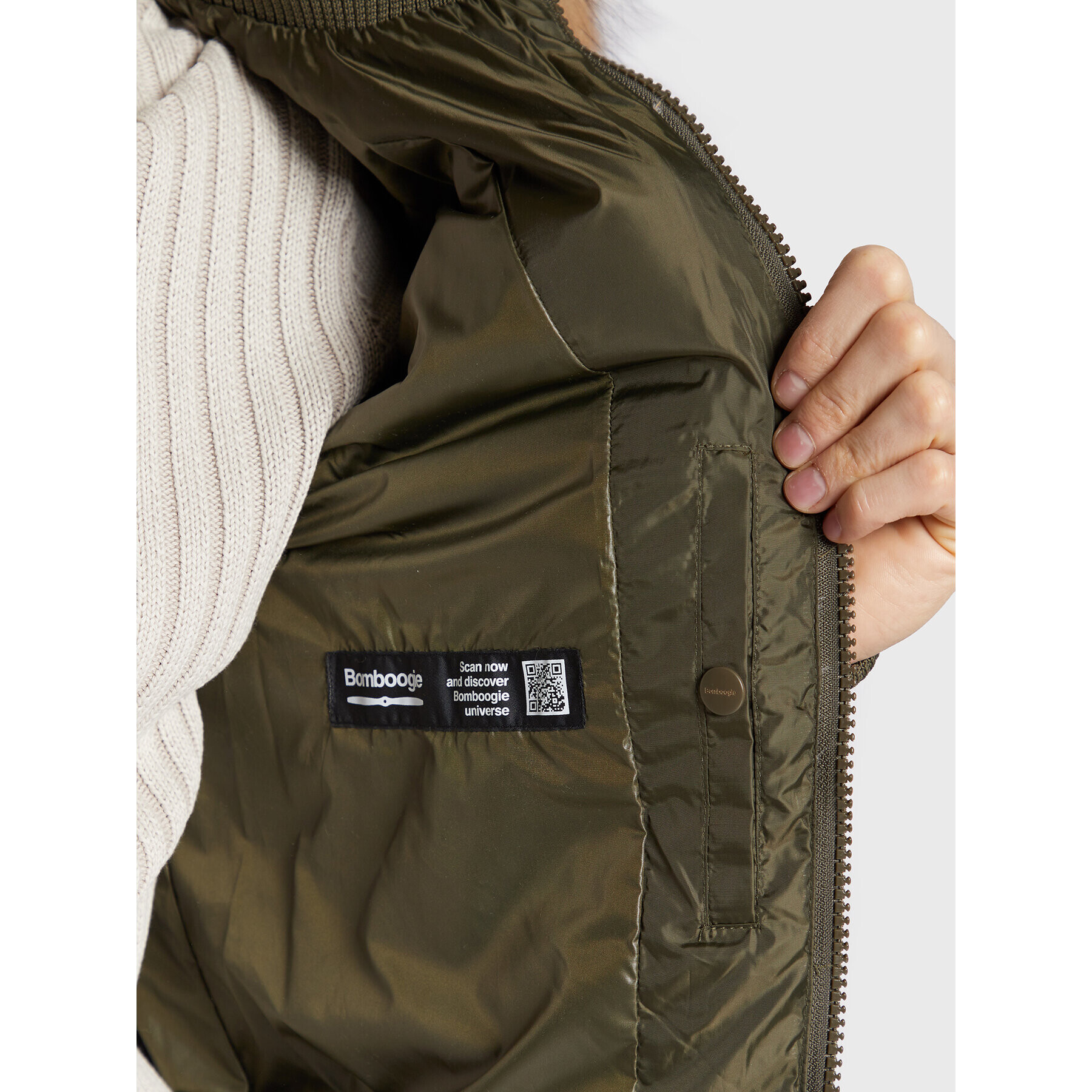 Bomboogie Пухено яке JM 603P T NIW Зелен Regular Fit - Pepit.bg