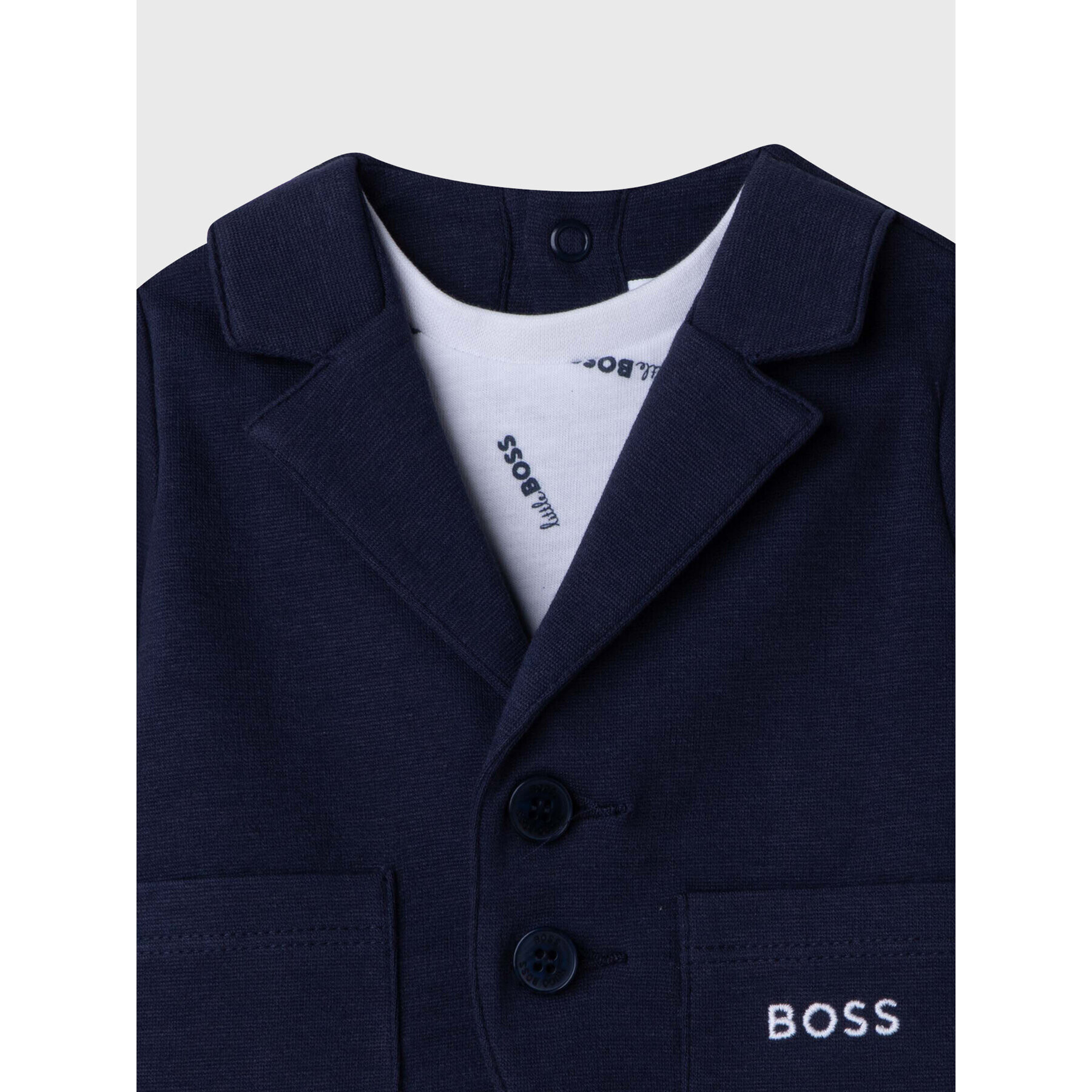 Boss Бебешки гащеризон без стъпала J94326 Тъмносин Regular Fit - Pepit.bg