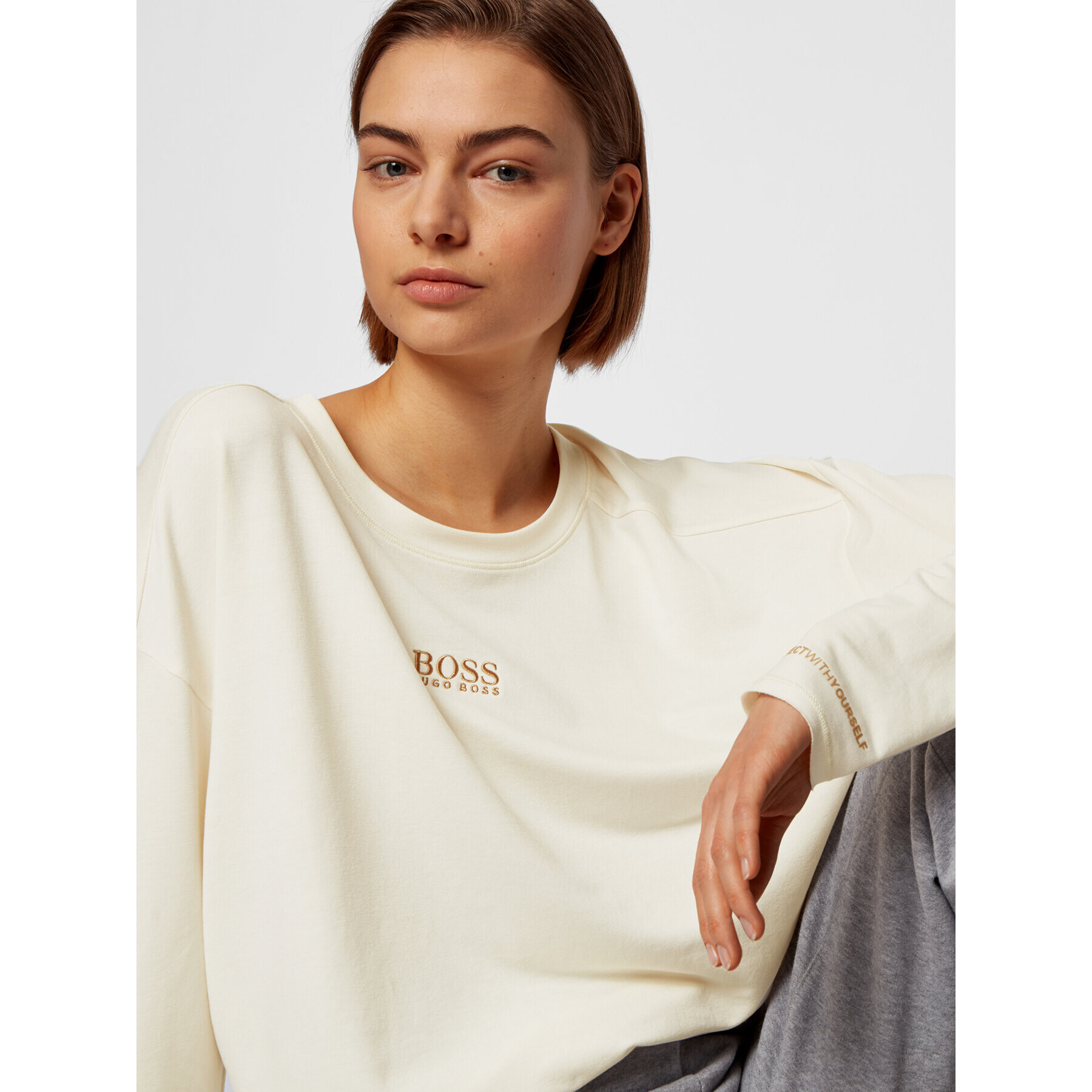 Boss Блуза C_Elina_Active 50456738 Бял Relaxed Fit - Pepit.bg