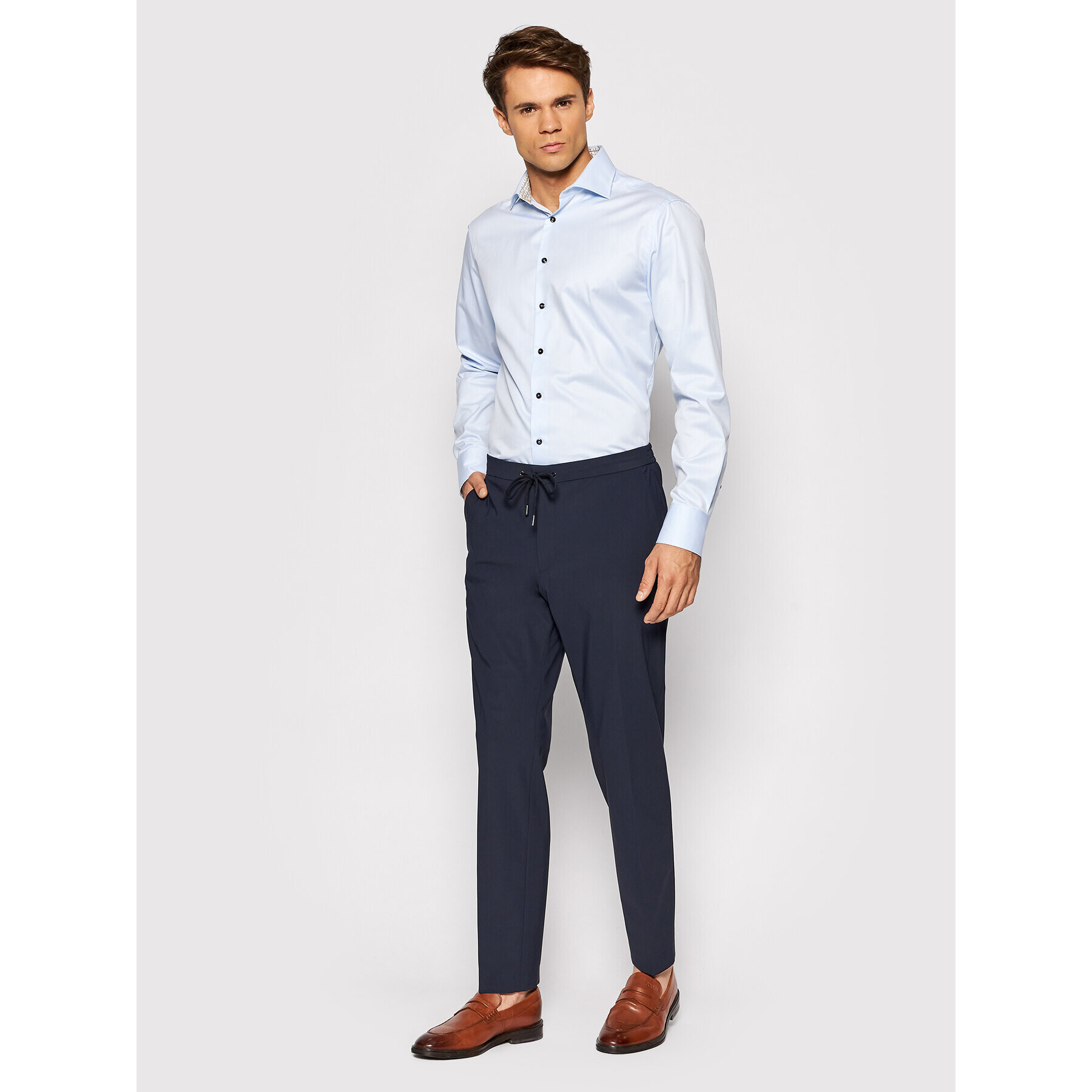 Boss Чино панталони Banks4-J 50453780 Тъмносин Slim Fit - Pepit.bg