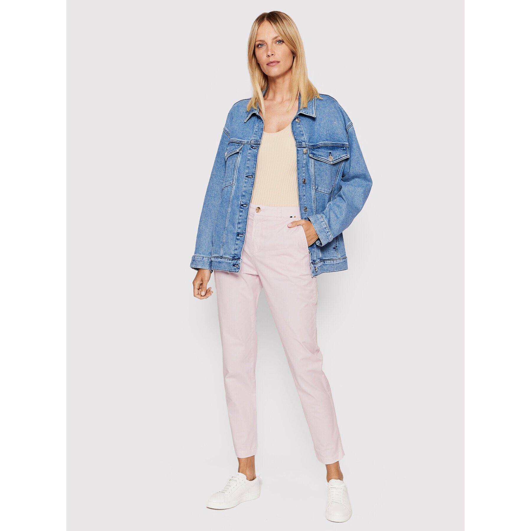 Boss Чино панталони C_Tachini2-D 50467693 Розов Regular Fit - Pepit.bg