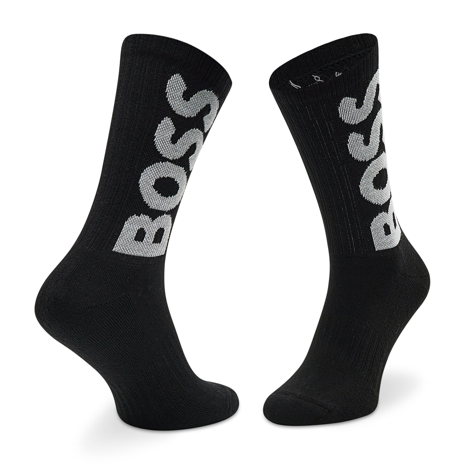 Boss Чорапи дълги мъжки Qs Rib Logo Cc 50467748 Черен - Pepit.bg