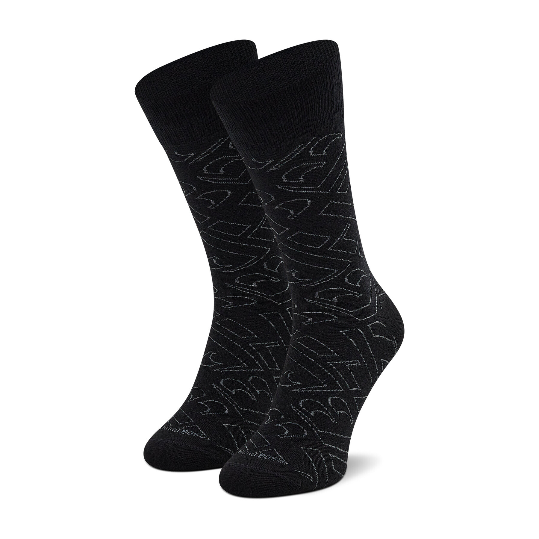 Boss Чорапи дълги мъжки Rs Monogram Cc 50457782 Черен - Pepit.bg