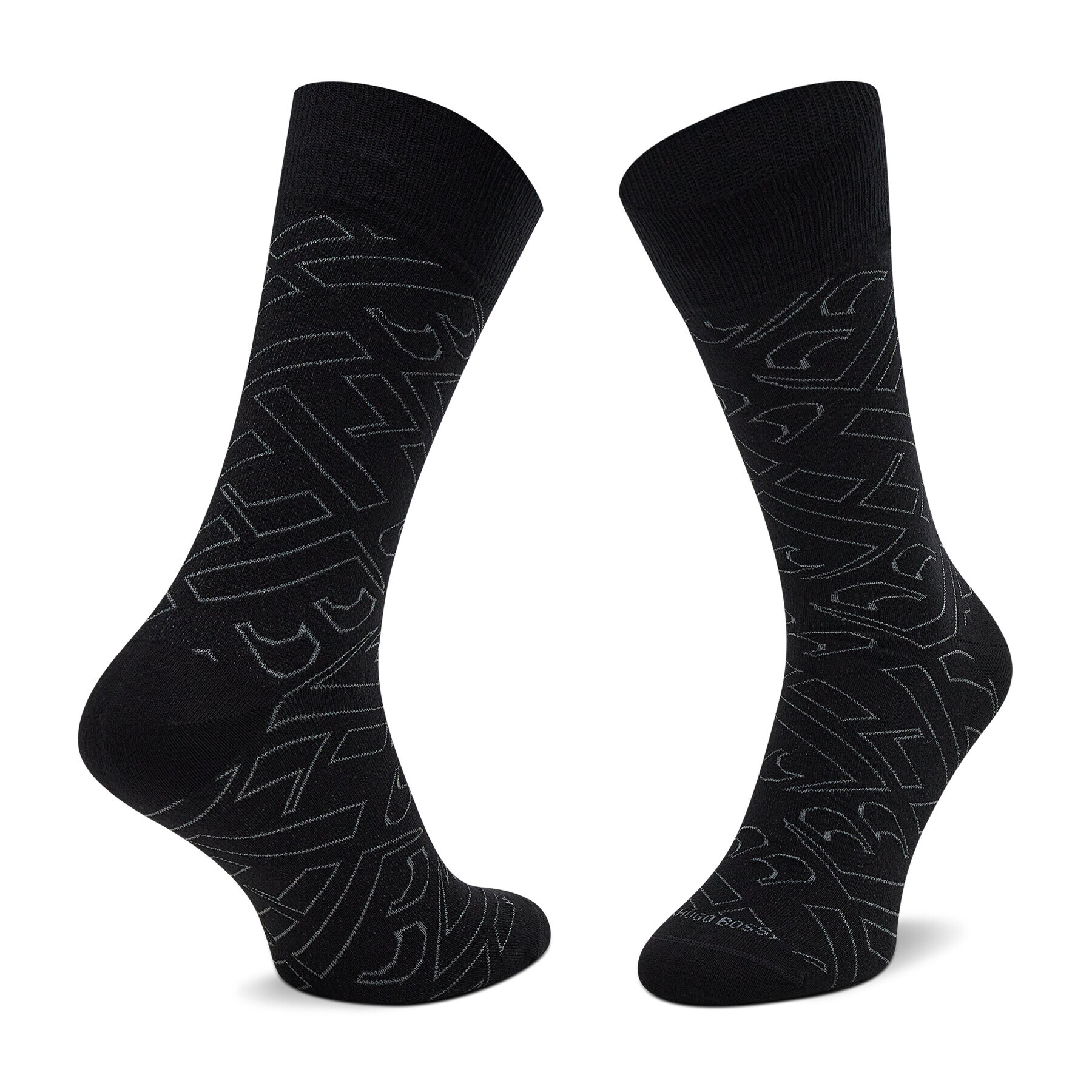 Boss Чорапи дълги мъжки Rs Monogram Cc 50457782 Черен - Pepit.bg