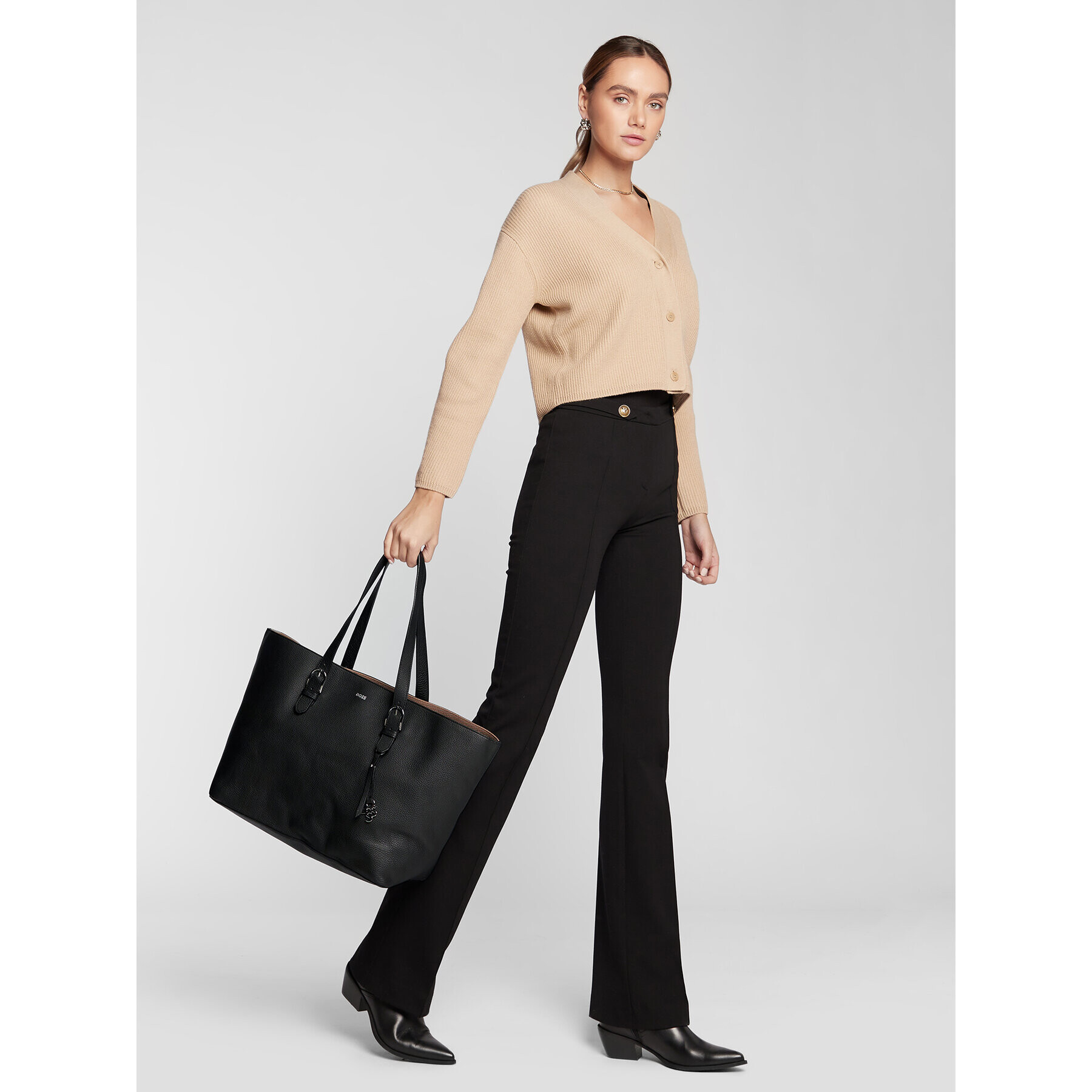 Boss Дамска чанта Scarlet Shopper 50478064 Черен - Pepit.bg