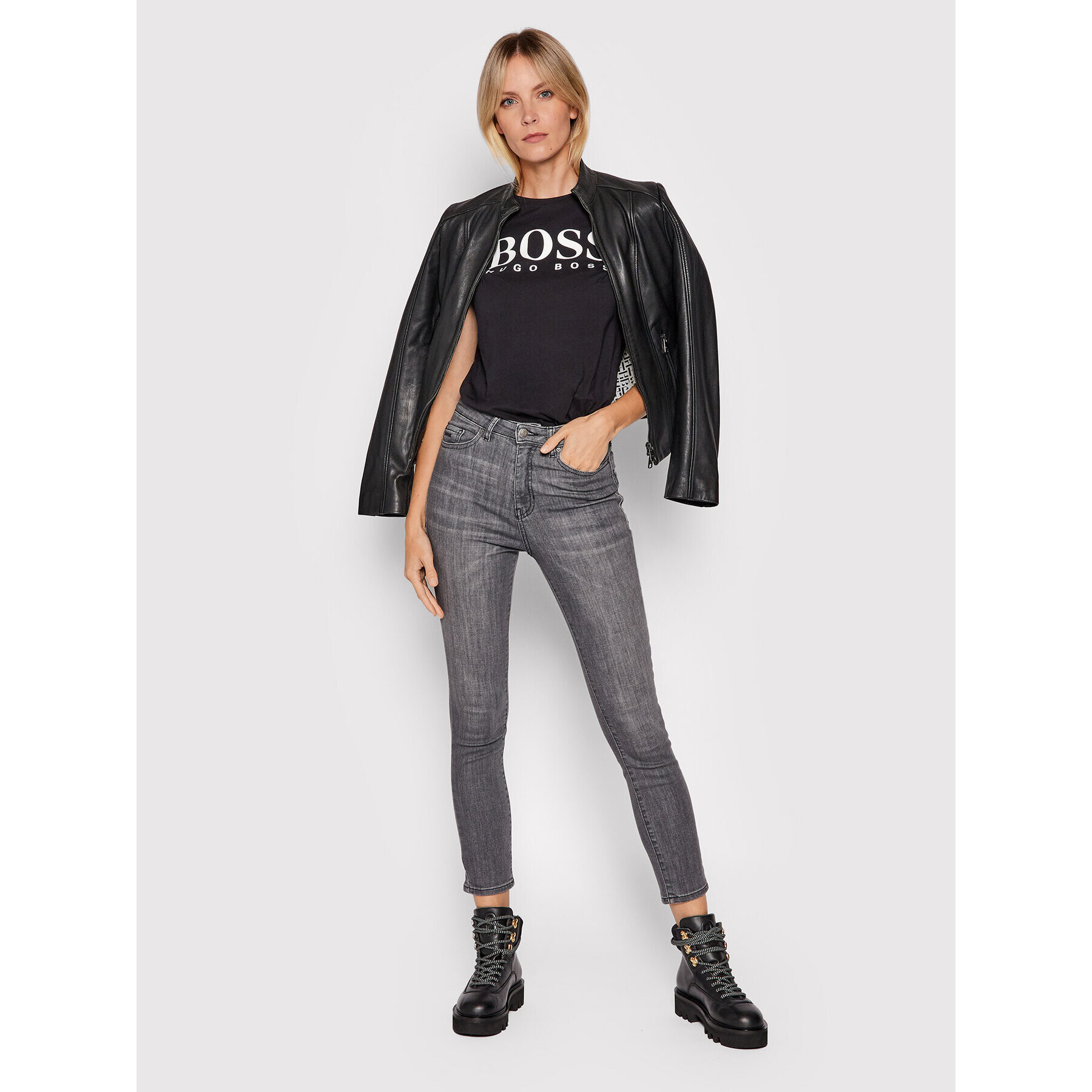 Boss Дънки Crop 1.0 50453823 Сив Skinny Fit - Pepit.bg