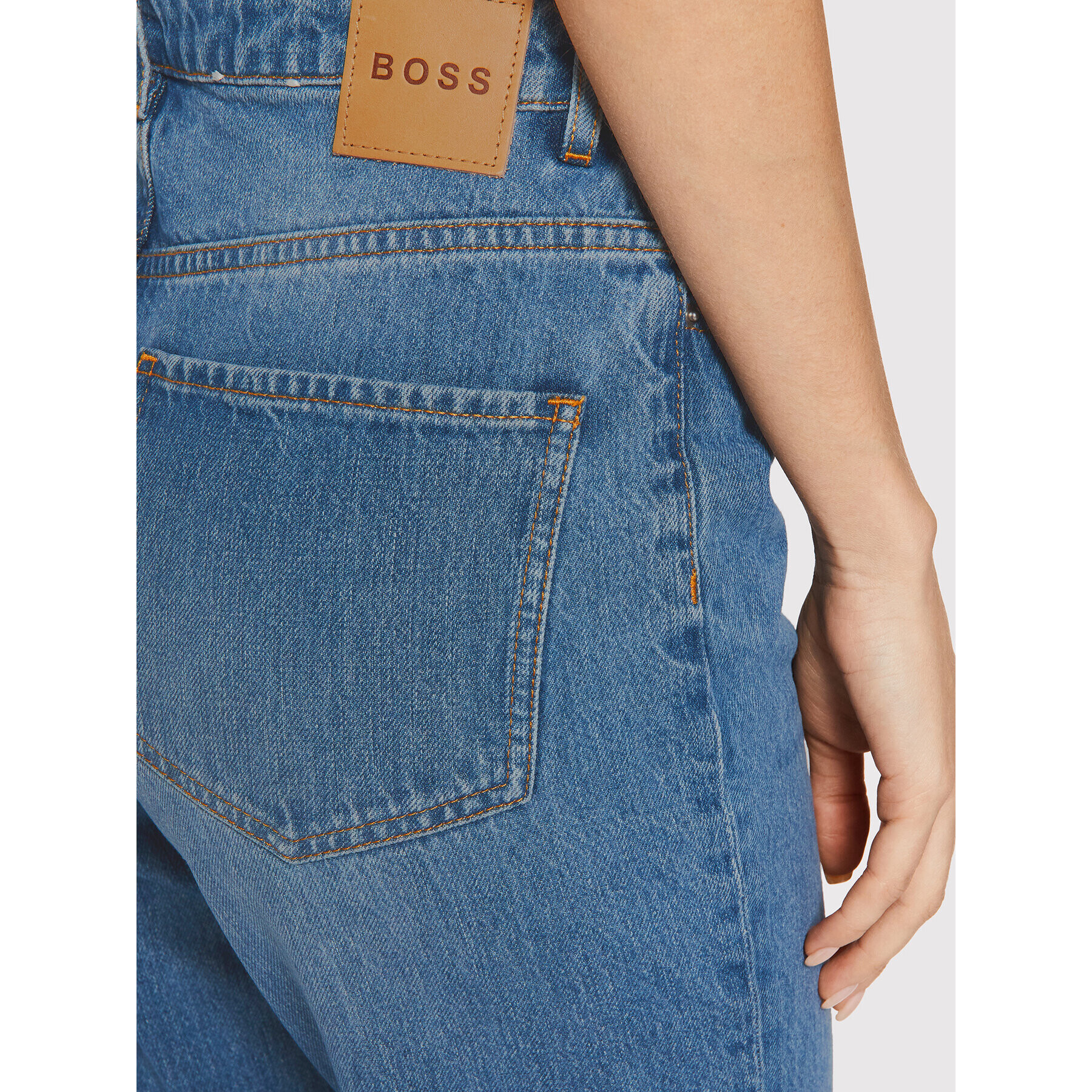 Boss Дънки Straight Crop 1.4 50458581 Син Regular Fit - Pepit.bg