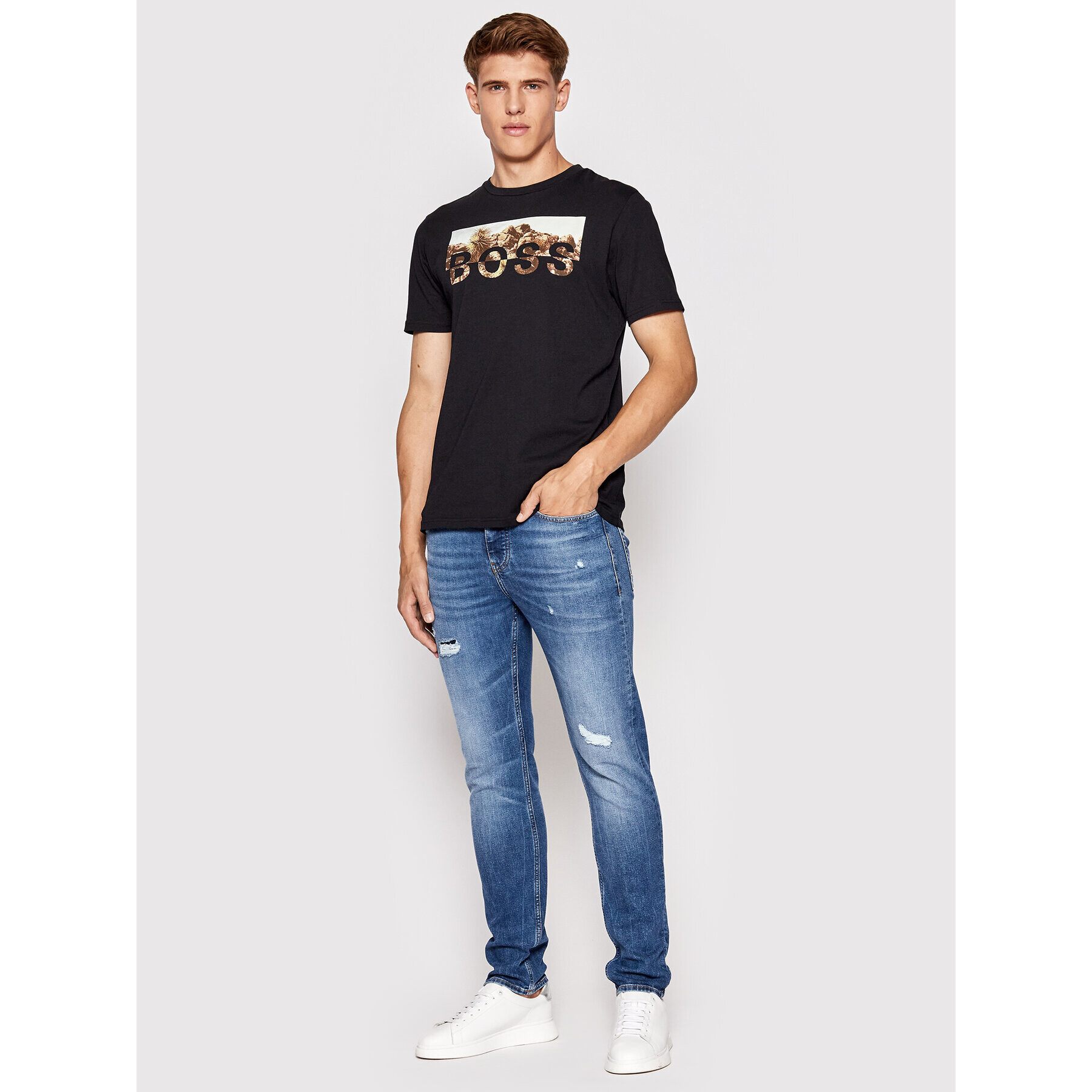 Boss Дънки Taber 50473061 Тъмносин Tapered Fit - Pepit.bg