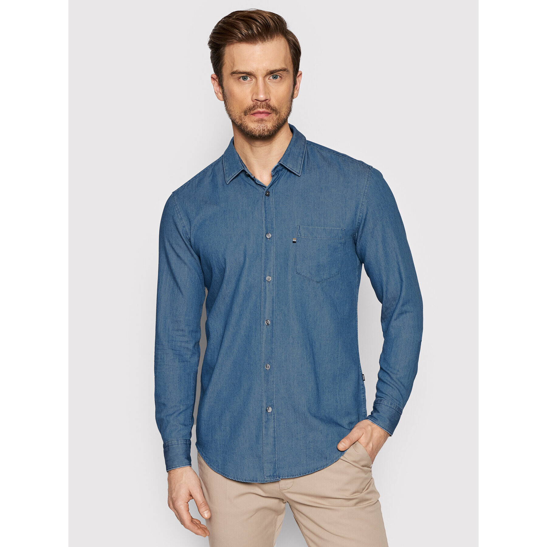 Boss дънкова риза Ronni_P 50471367 Син Slim Fit - Pepit.bg
