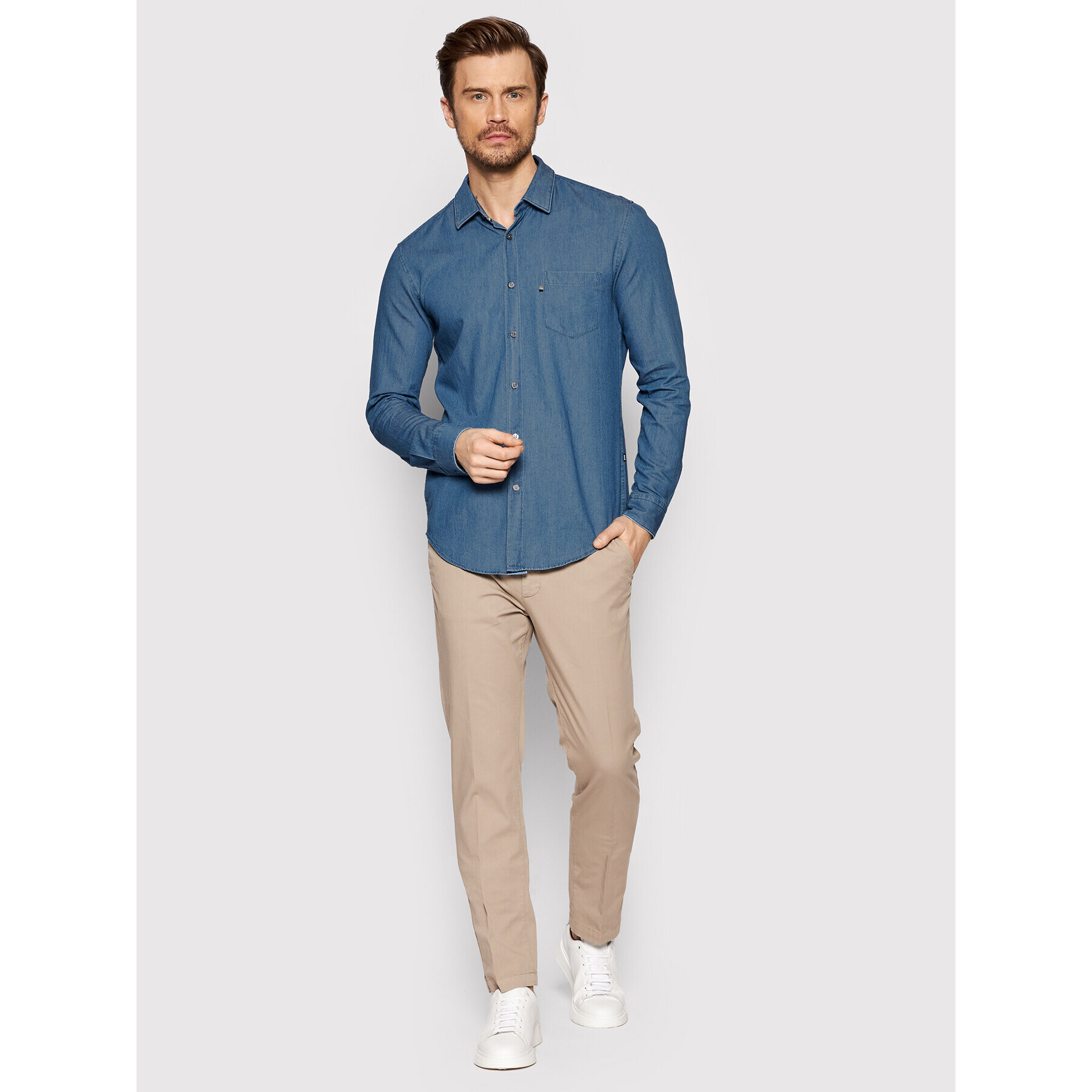 Boss дънкова риза Ronni_P 50471367 Син Slim Fit - Pepit.bg