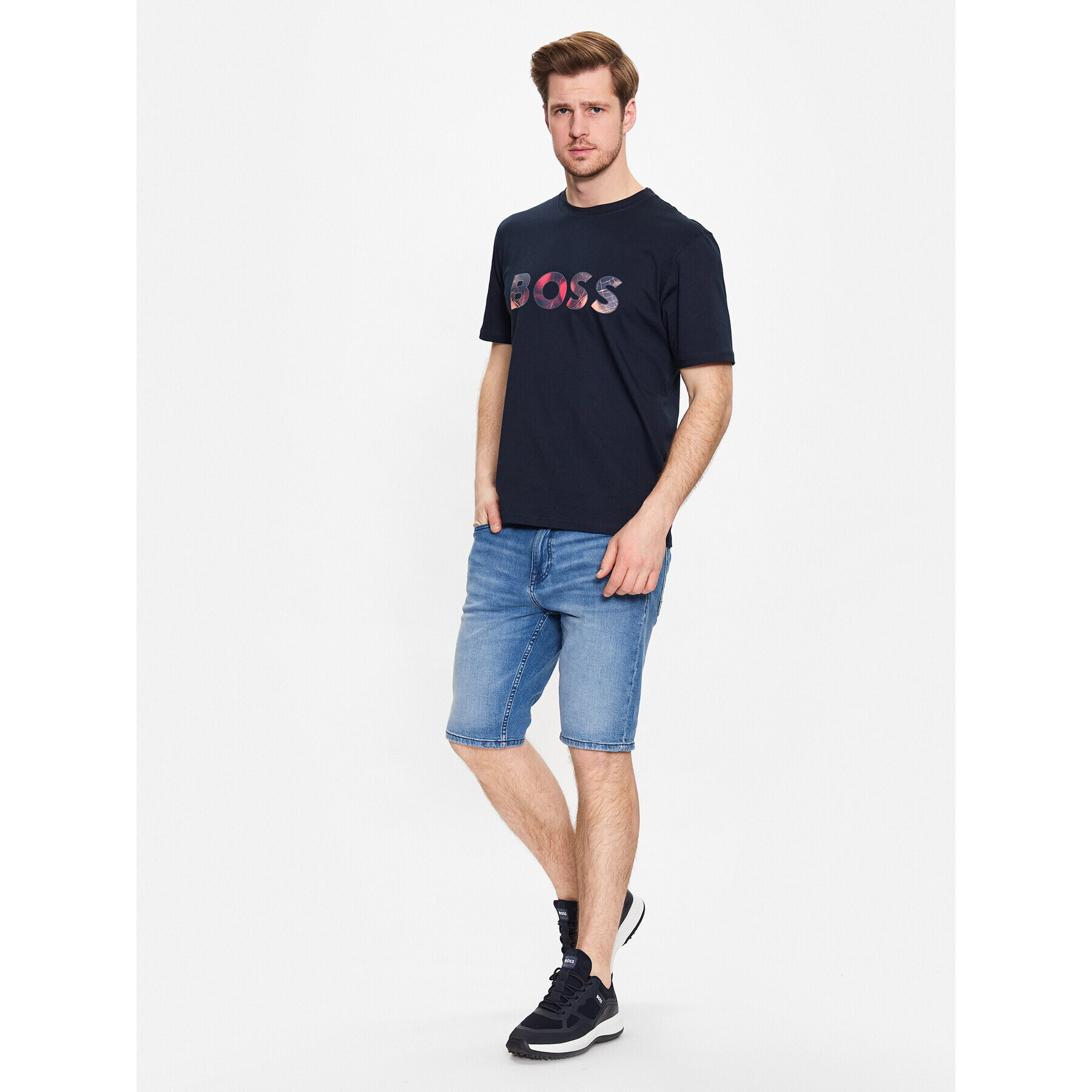 Boss Дънкови шорти Delaware 50488609 Син Slim Fit - Pepit.bg