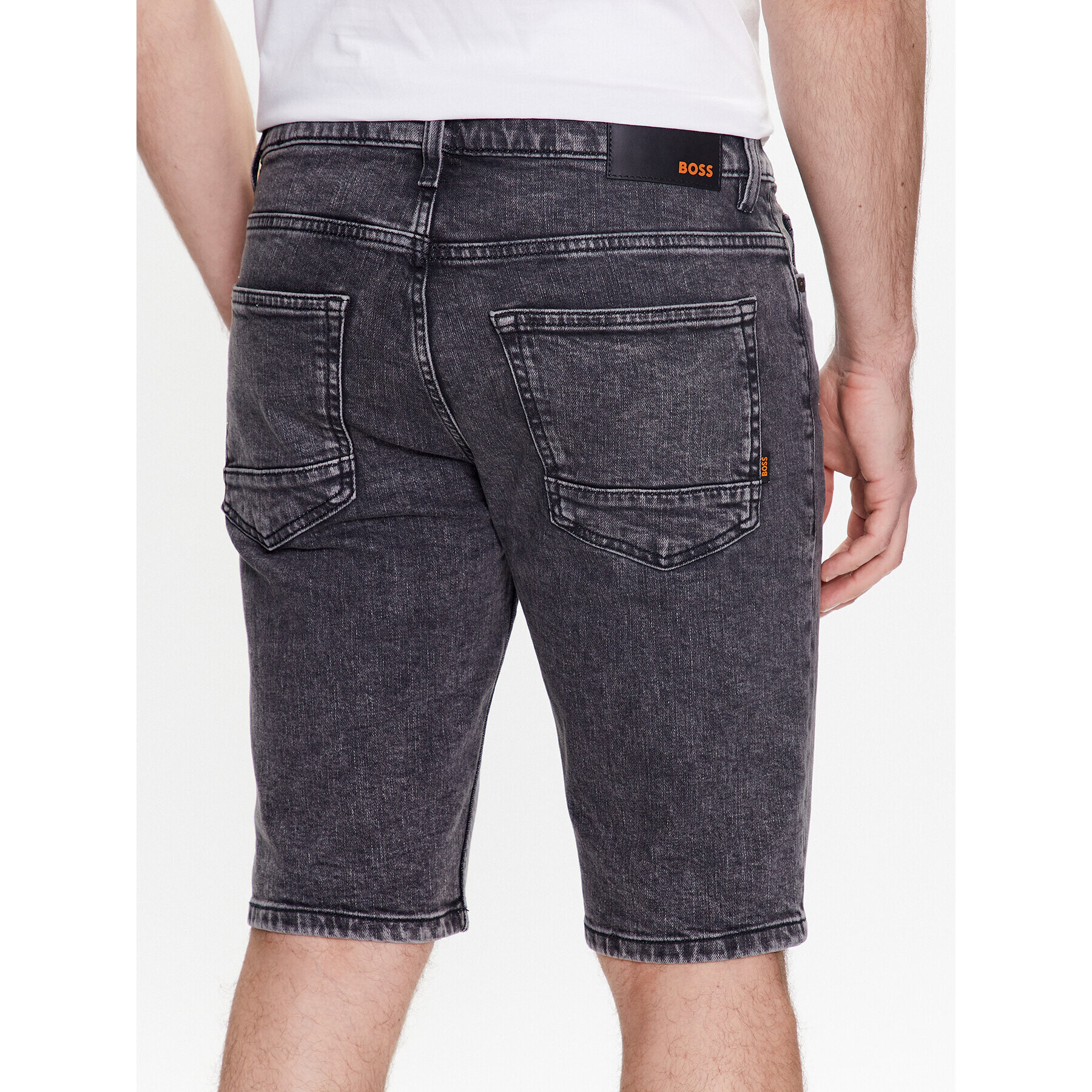 Boss Дънкови шорти Delaware 50488630 Сив Slim Fit - Pepit.bg