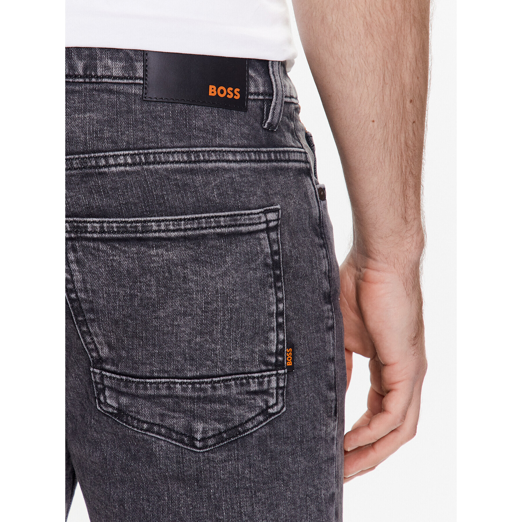 Boss Дънкови шорти Delaware 50488630 Сив Slim Fit - Pepit.bg