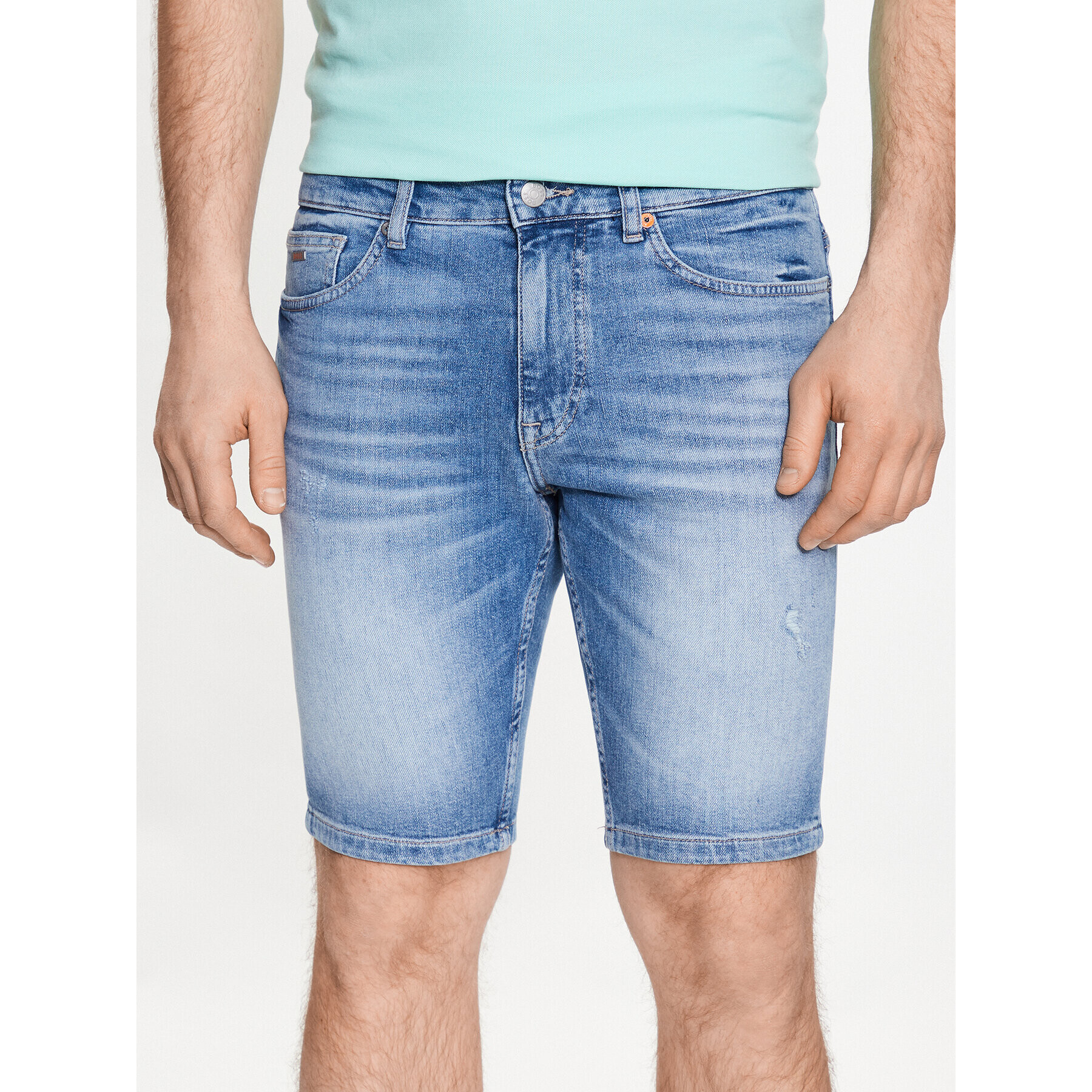 Boss Дънкови шорти Delaware 50490005 Син Slim Fit - Pepit.bg