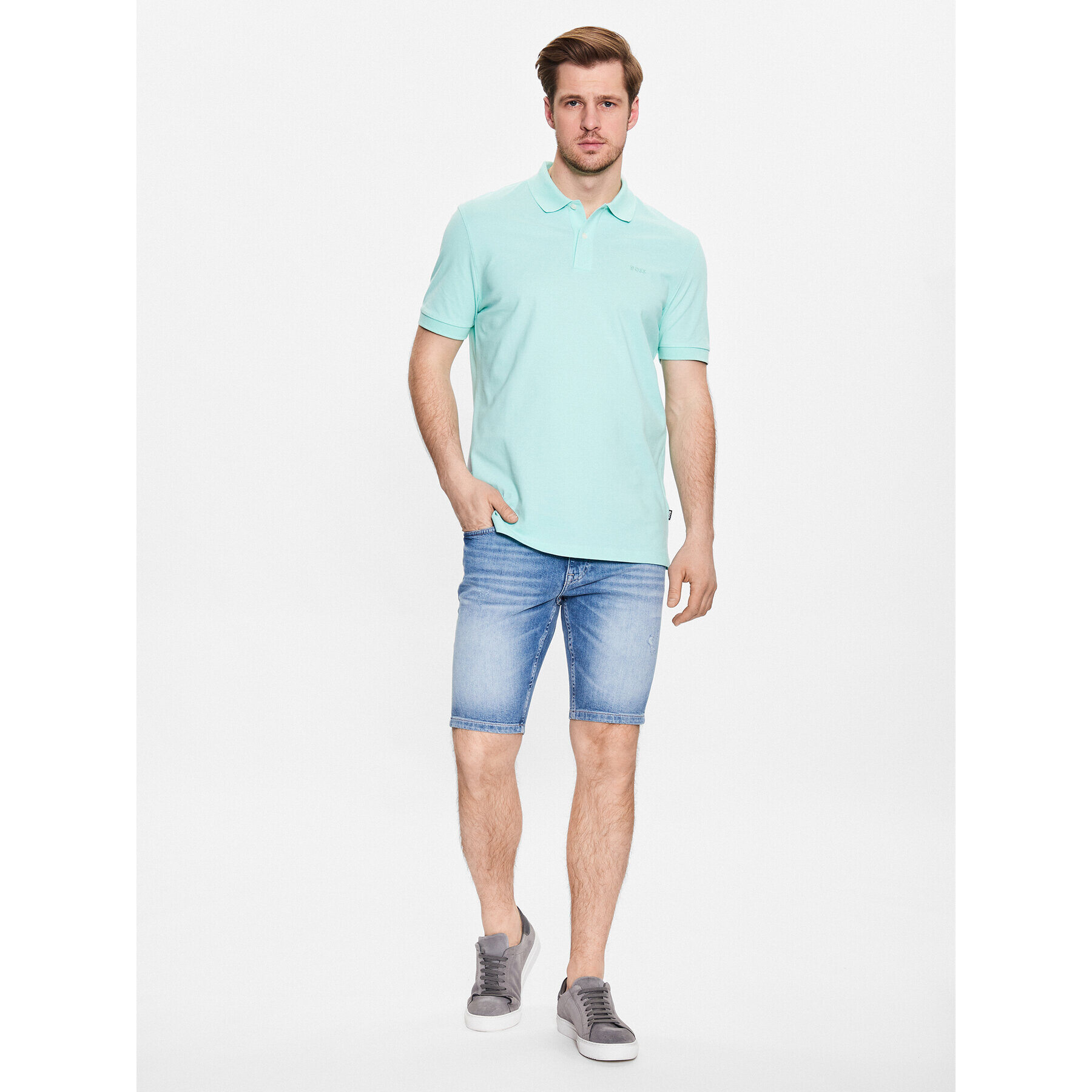 Boss Дънкови шорти Delaware 50490005 Син Slim Fit - Pepit.bg