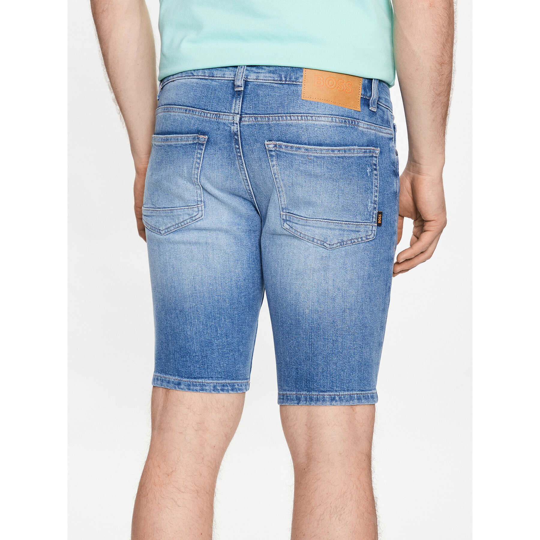 Boss Дънкови шорти Delaware 50490005 Син Slim Fit - Pepit.bg