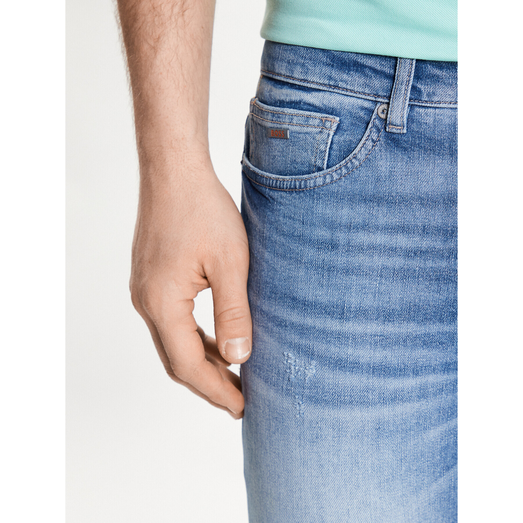 Boss Дънкови шорти Delaware 50490005 Син Slim Fit - Pepit.bg