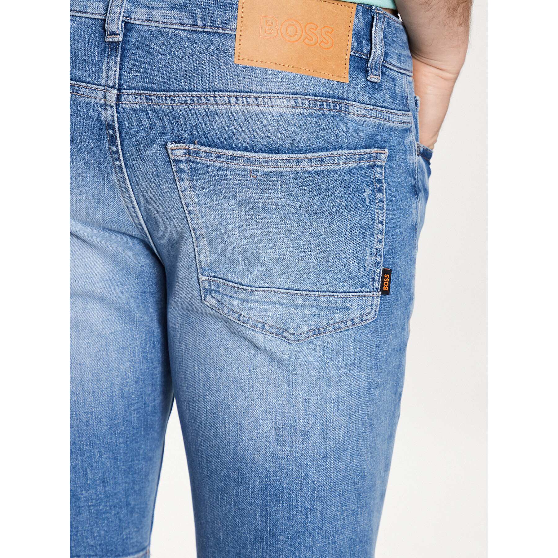 Boss Дънкови шорти Delaware 50490005 Син Slim Fit - Pepit.bg