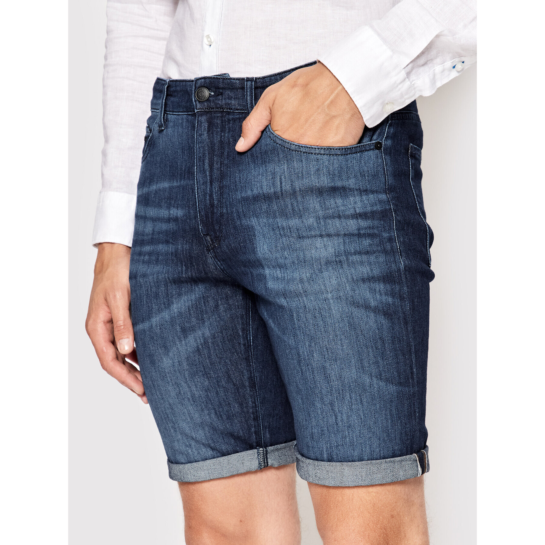 Boss Дънкови шорти Maine3 50473024 Тъмносин Regular Fit - Pepit.bg