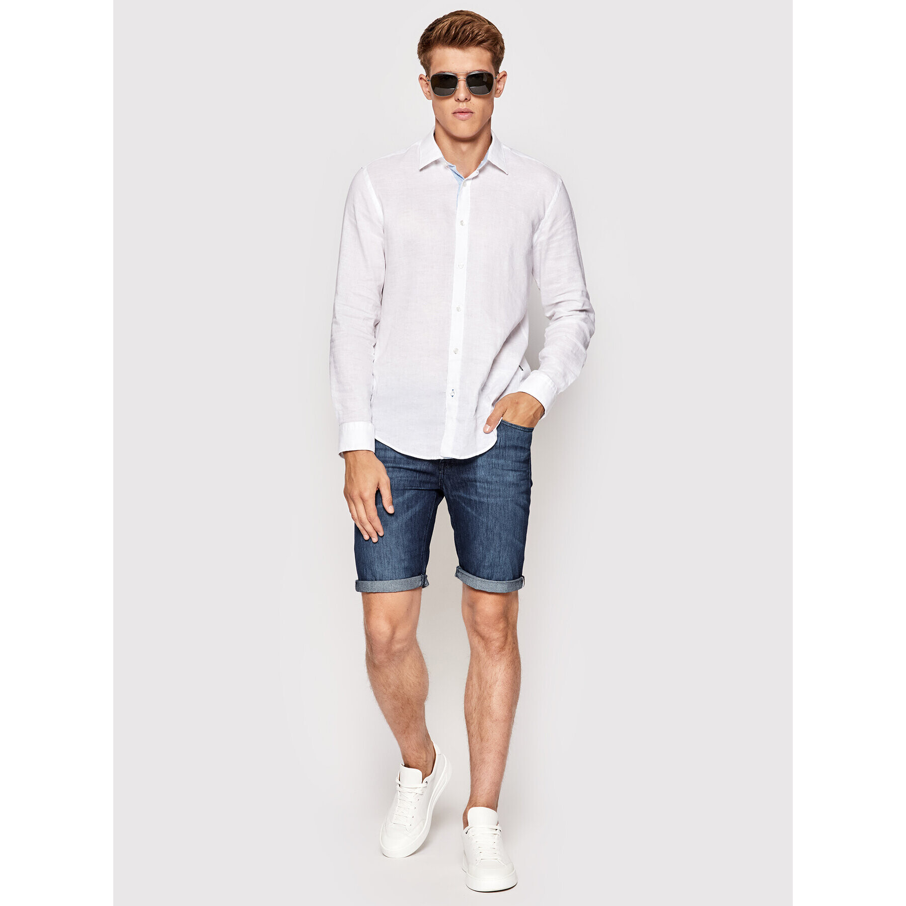 Boss Дънкови шорти Maine3 50473024 Тъмносин Regular Fit - Pepit.bg