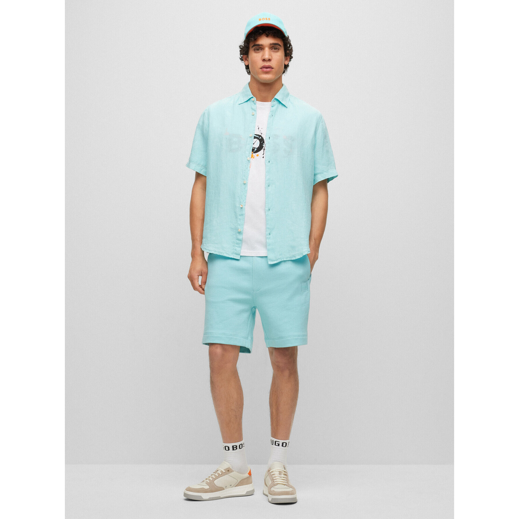 Boss Спортни шорти 50468454 Син Regular Fit - Pepit.bg