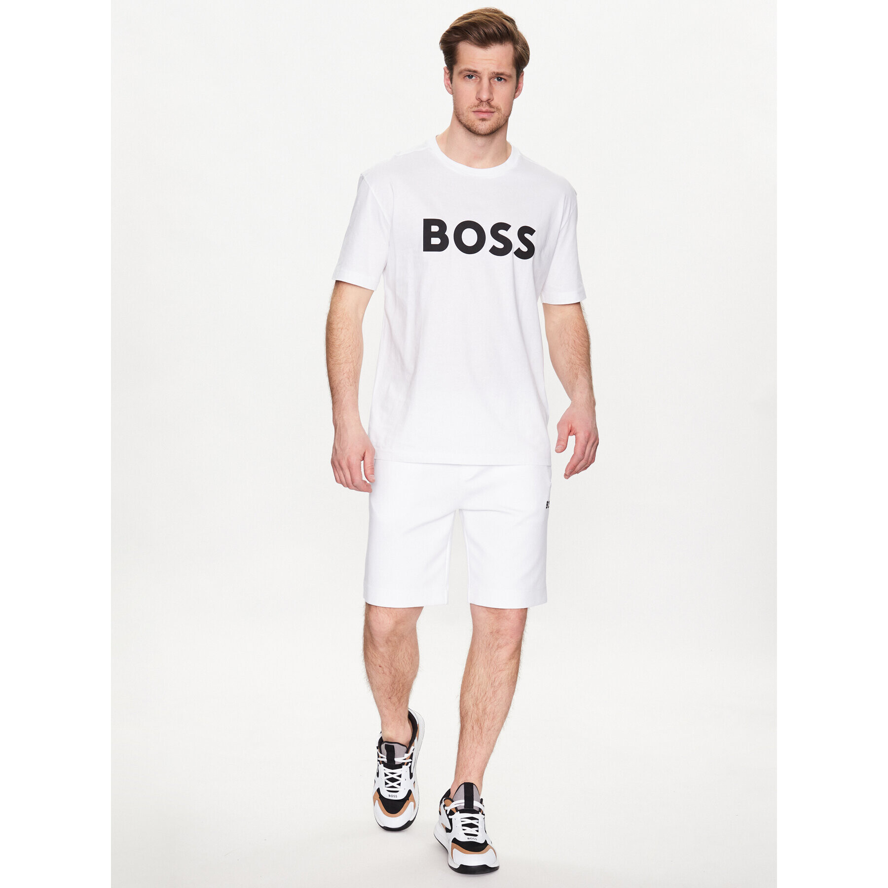 Boss Спортни шорти Headlo 1 50482912 Бял Regular Fit - Pepit.bg