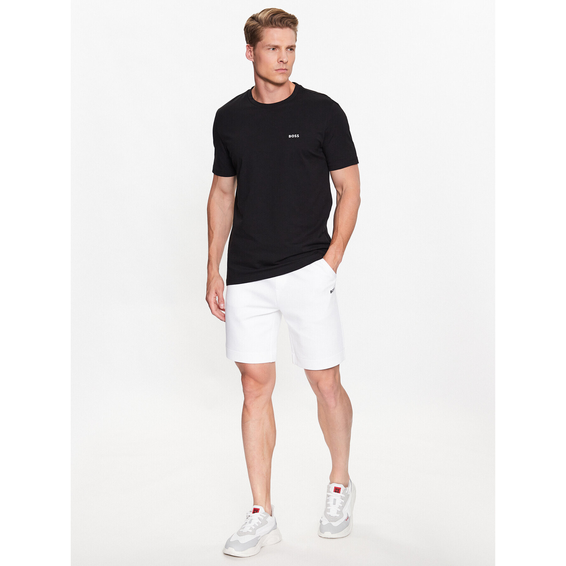 Boss Спортни шорти Headlo 50497184 Бял Regular Fit - Pepit.bg