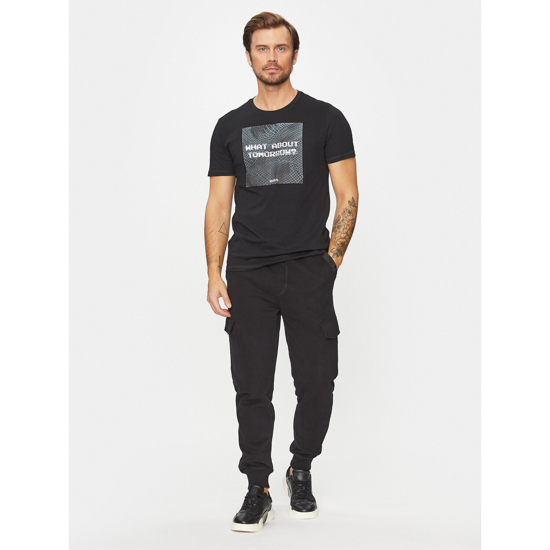 Boss Долнище анцуг Senylonmatt 50499254 Черен Regular Fit - Pepit.bg